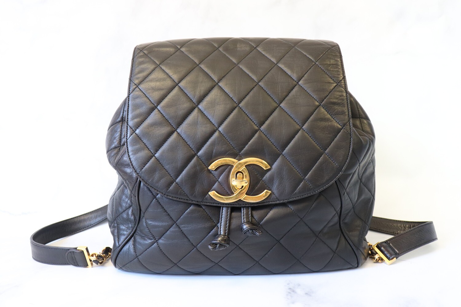 Chanel Vintage Backpack Black Lambskin, Gold Hardware, Preowned - No Dustbag