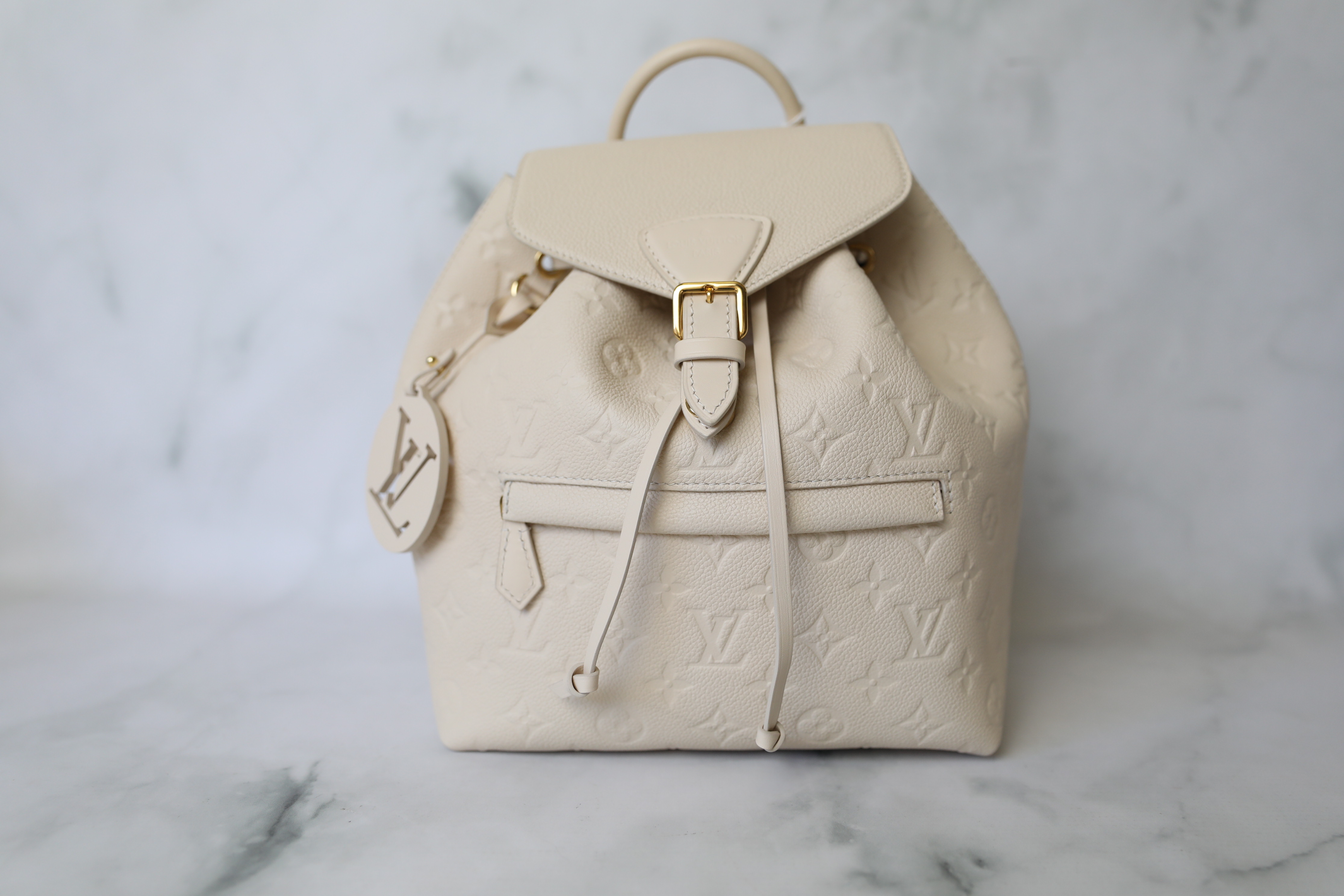 Louis Vuitton Montsouris Backpack PM, White Empreinte Leather, Preowned no  Dustbag WA001