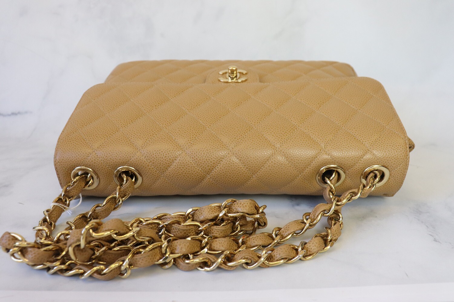 Reserved Chanel Vintage Jumbo, Dark Beige Caviar Leather, Gold Plated Hardware, Preowned - No Dustbag