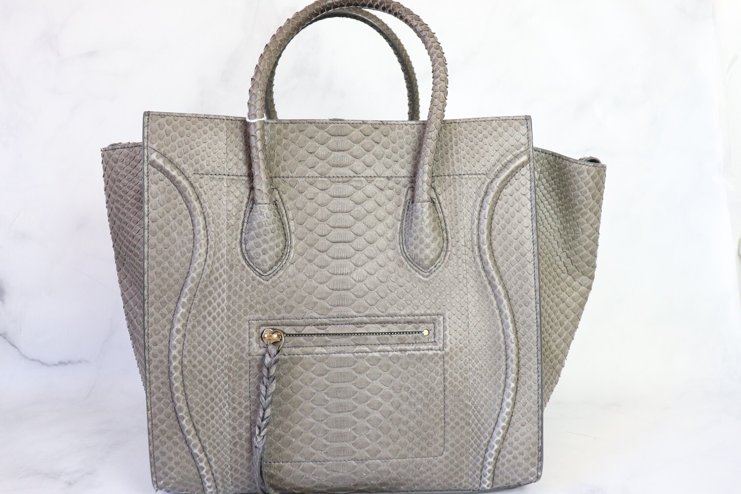 Celine Luggage Phantom Medium Python Grey, Preowned in Dustbag