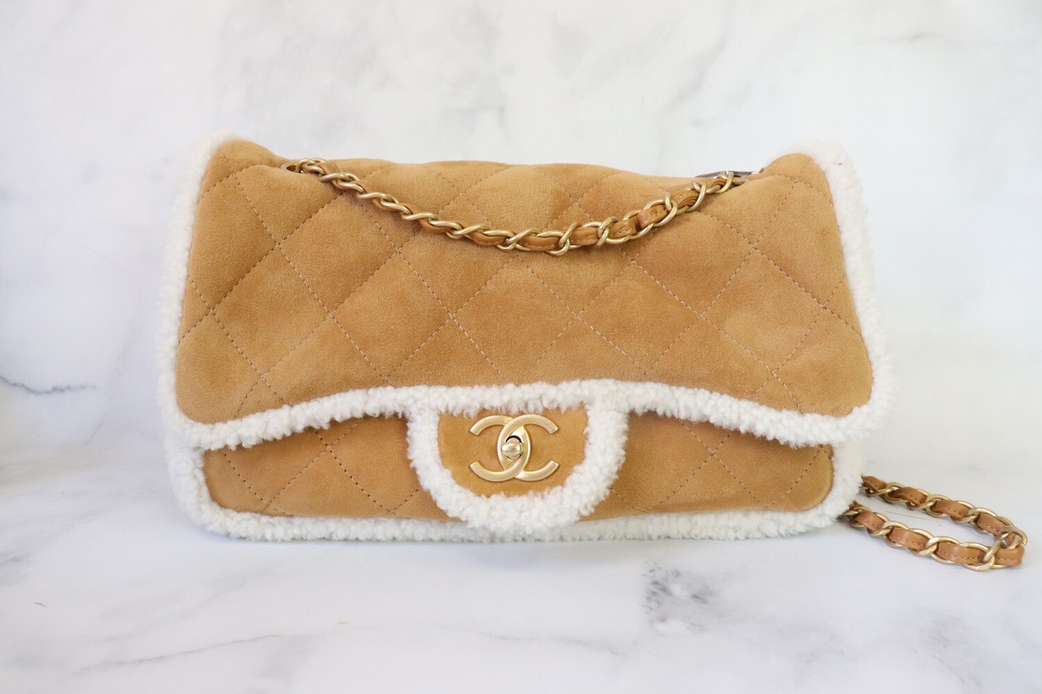 Sarah Tripp Closet Sale Chanel Seasonal 18B Cozy Flap Bag Suede with  Shearling, Preowned in Box