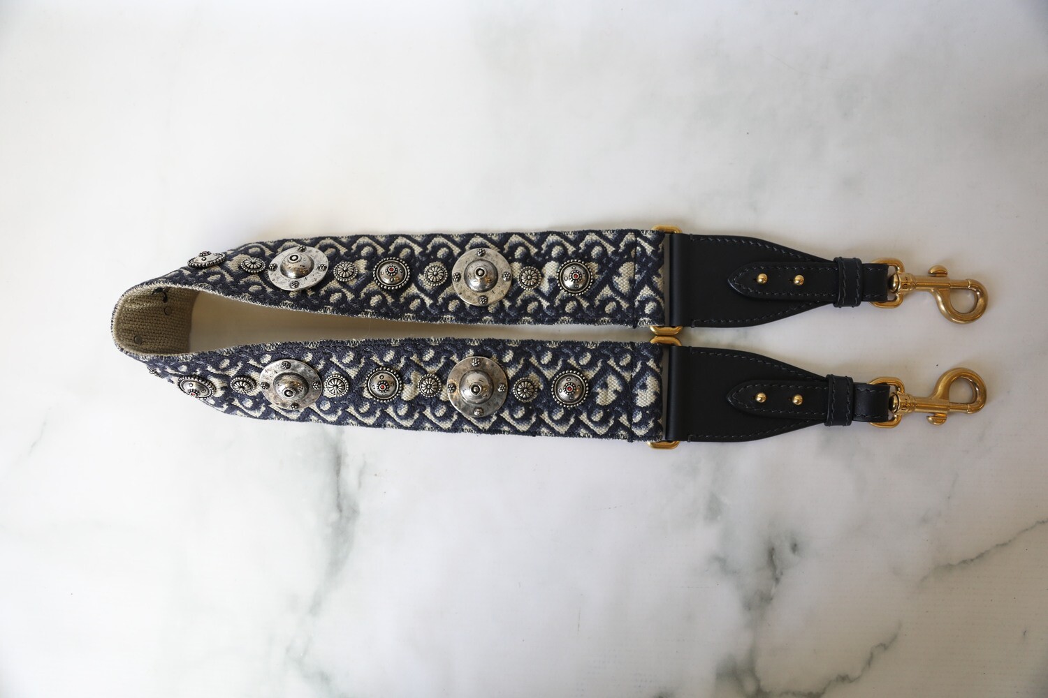 Christian Dior Strap, Navy with Studs Preowned in Box WA001
