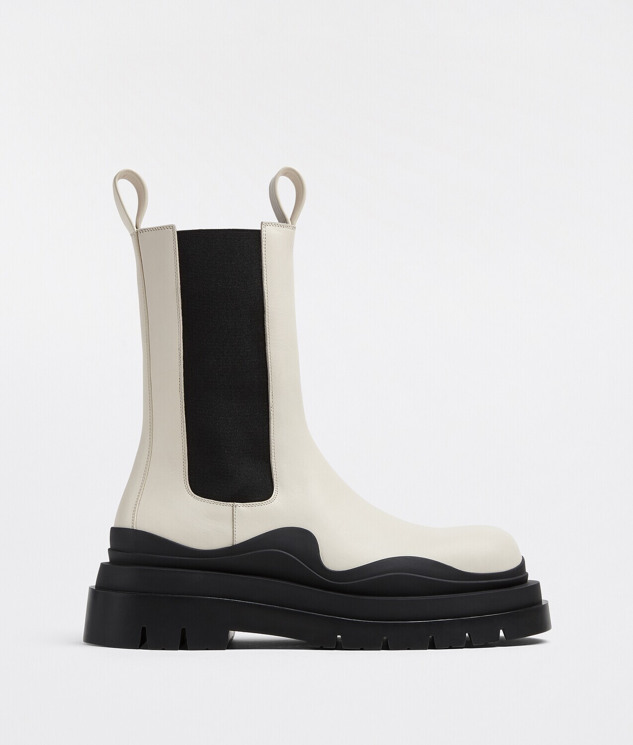 Bottega Veneta Tire Boots, White with Black, Size 36.5, New in Box WA001