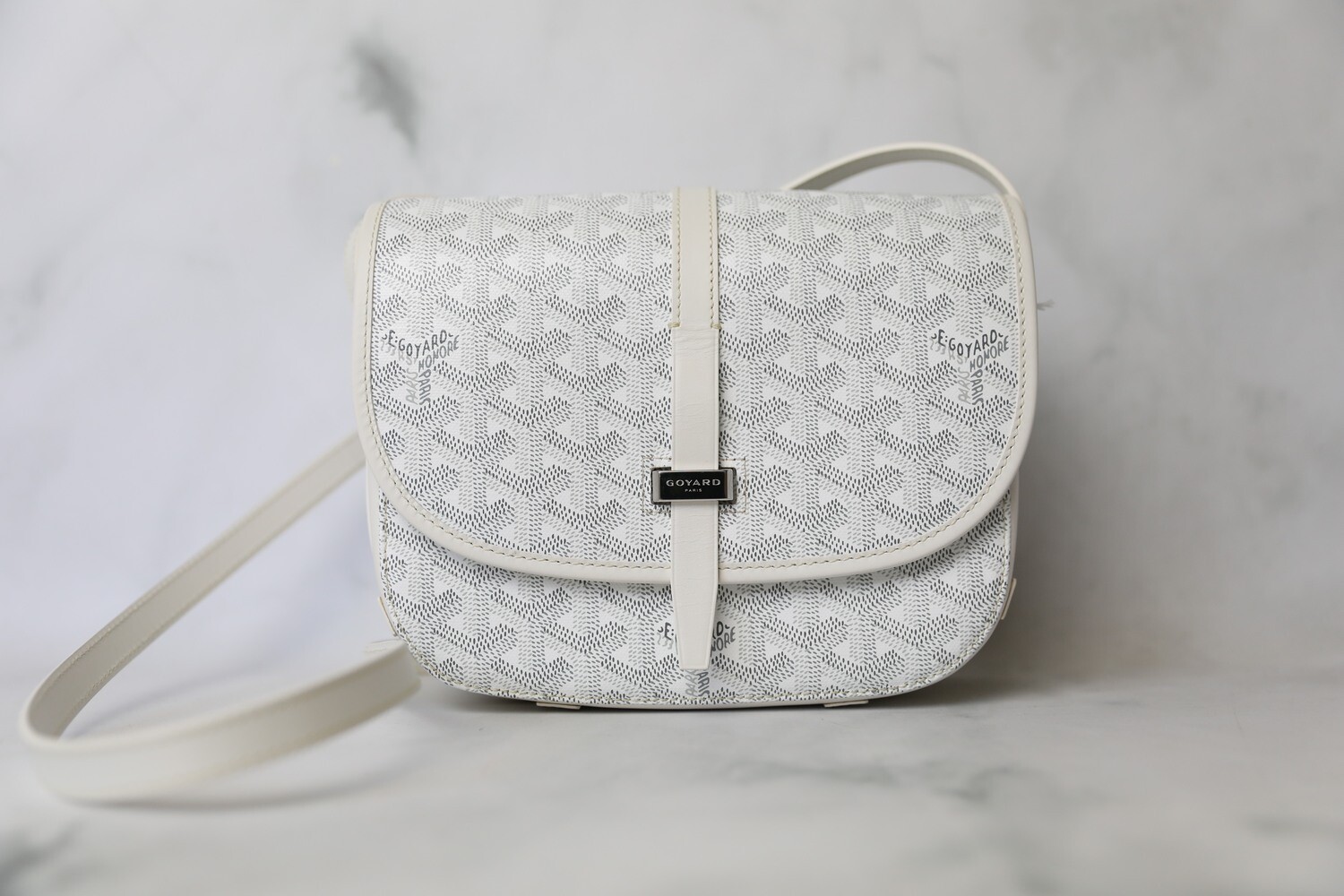 Goyard Belvedere Messenger, White, New in Dustbag WA001