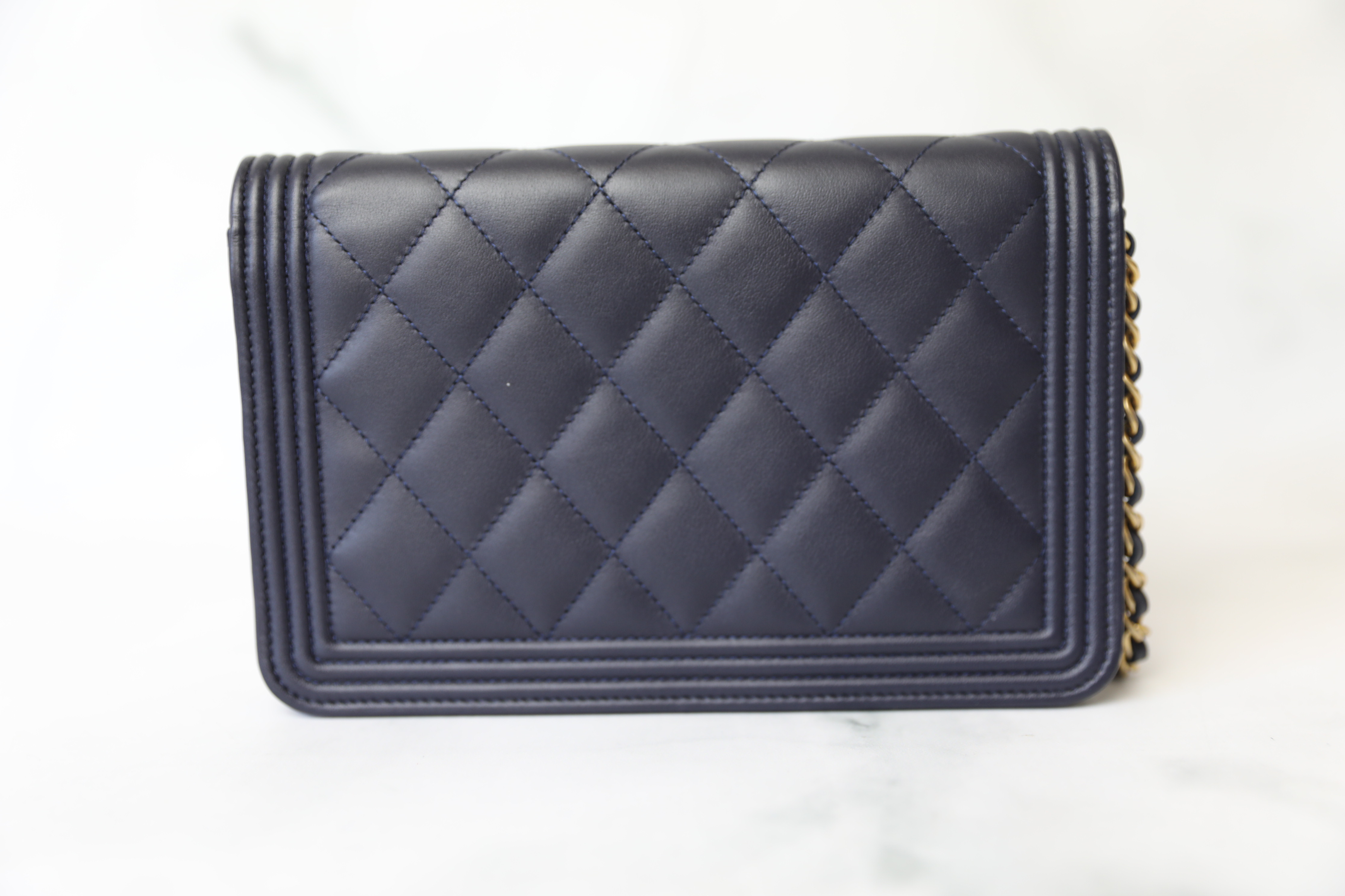 chanel wallet navy blue