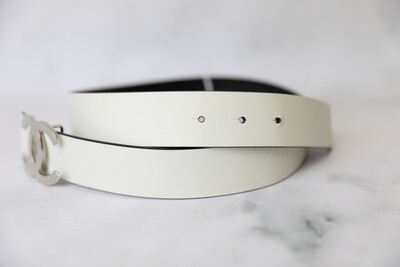 Chanel Reversible Belt, White and Black with Silver Hardware