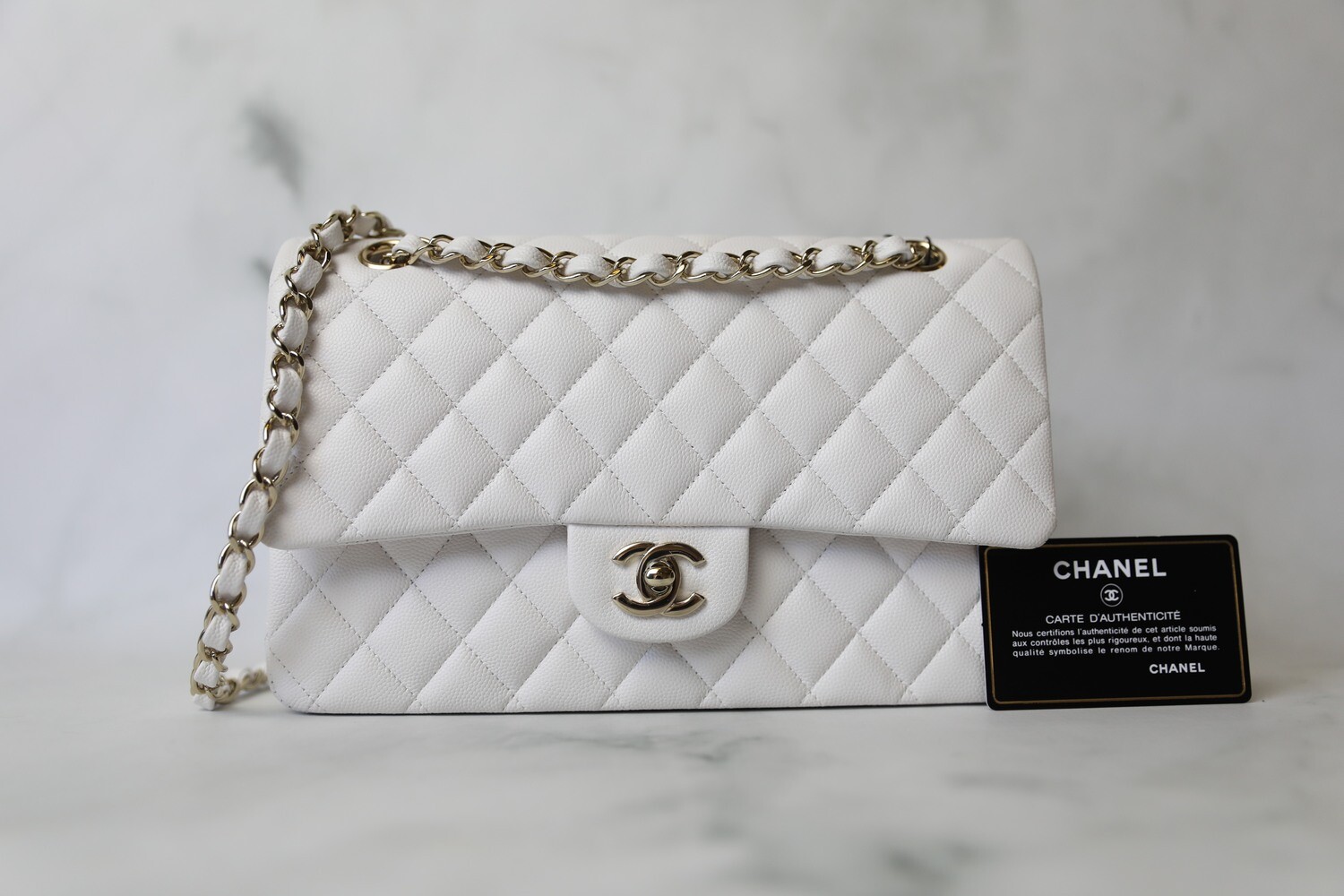 Chanel Classic Wallet on Chain, Black Caviar with Silver Hardware, Preowned  in Box WA001