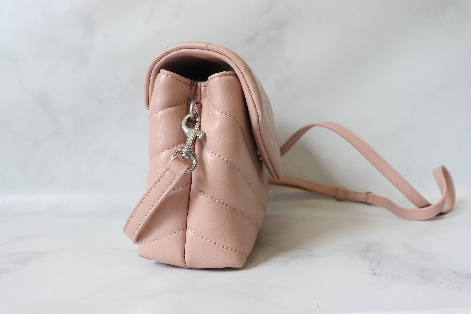 Saint Laurent Lou Lou Toy Flap Bag Light Pink with Silver Hardware New in Box