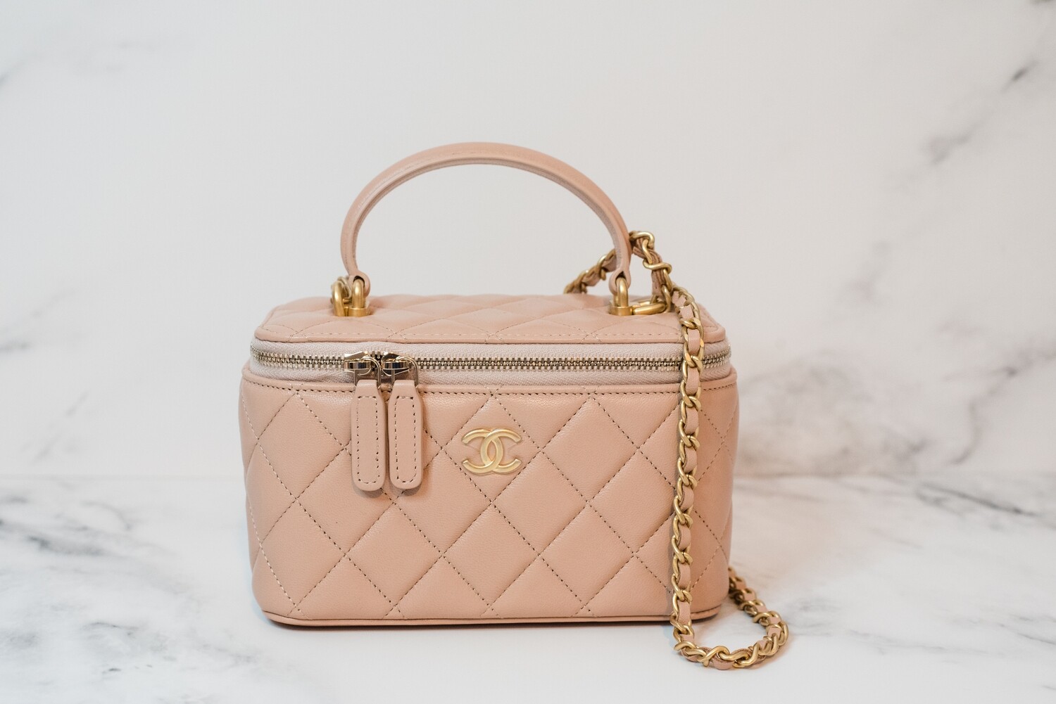 Beige Chanel New Travel Line Vanity Bag – Designer Revival