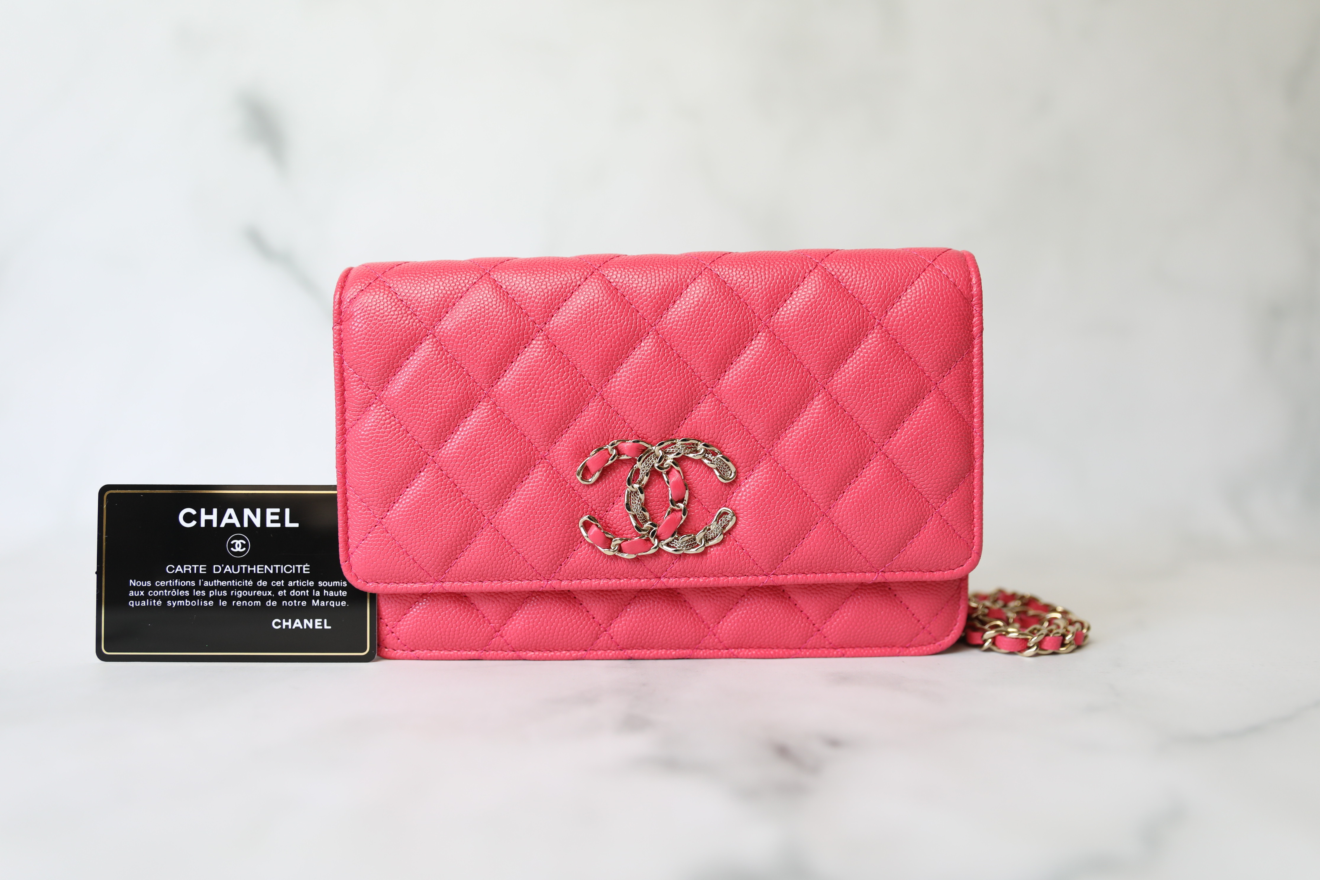 Chanel Wallet on Chain with Chain CC, Pink Caviar with Gold Hardware, New  in Box MI001