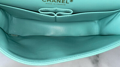 Chanel Classic Small, 21S Tiffany Blue Caviar with Gold