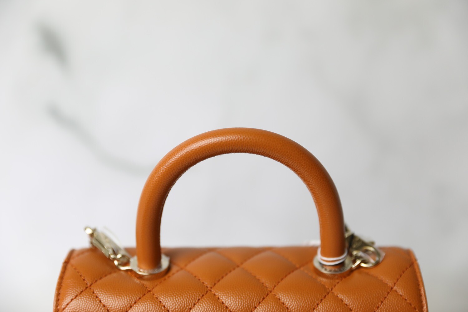 Chanel Coco Handle Mini, 21A Pumpkin Caramel Caviar Leather with