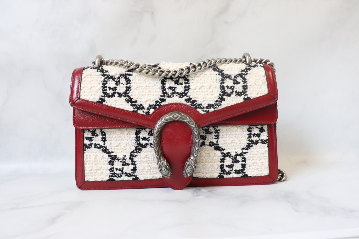 Gucci Dionysus Small Black, Red, White Tweed, New in Dustbag