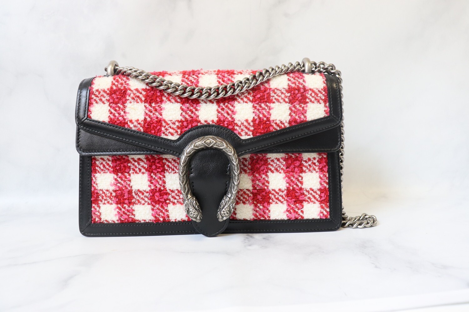 Gucci Dionysus Small Pink, Red, White Tweed, New in Dustbag