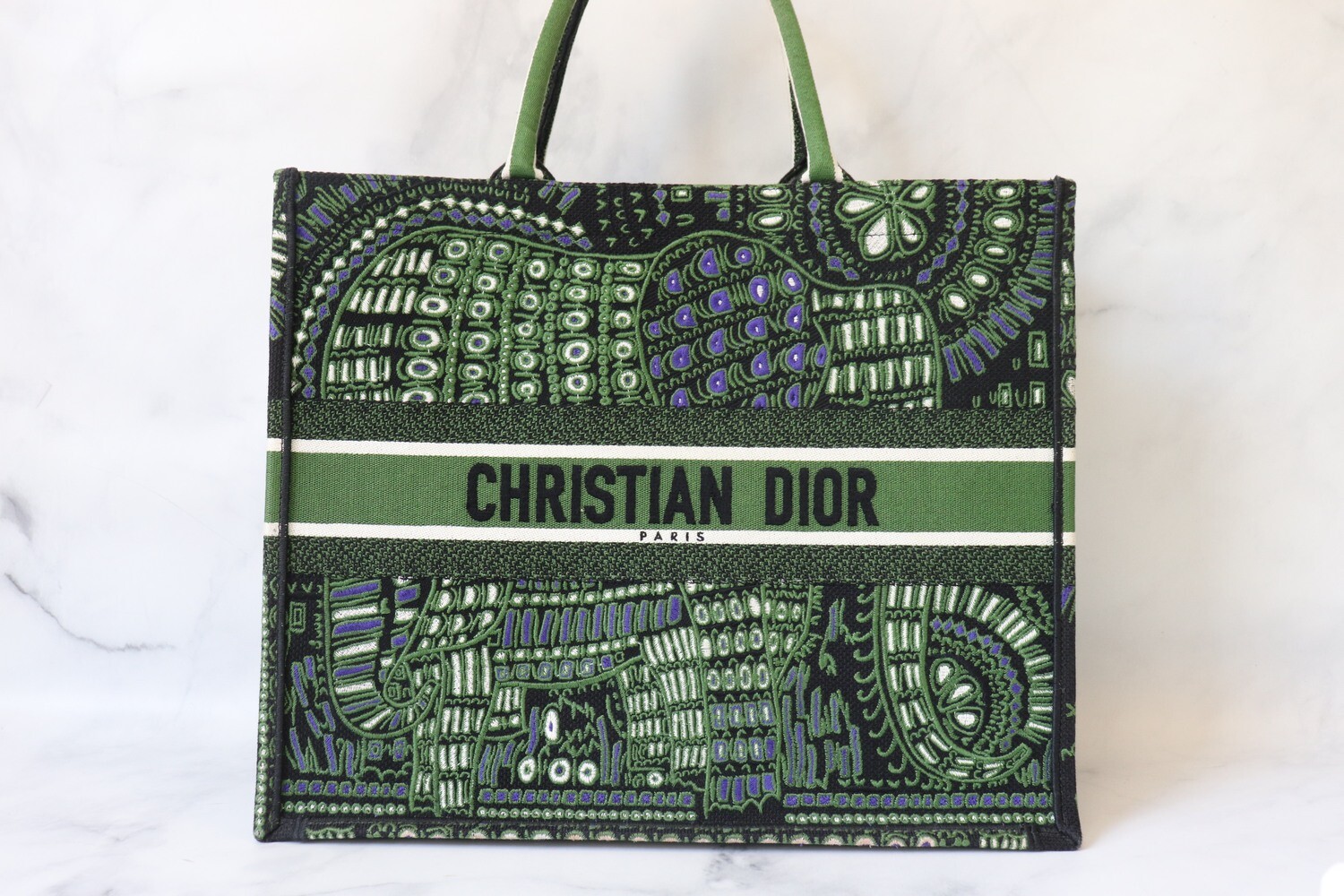 Dior Book Tote  Green Check  Luxury Fashion Clothing and Accessories