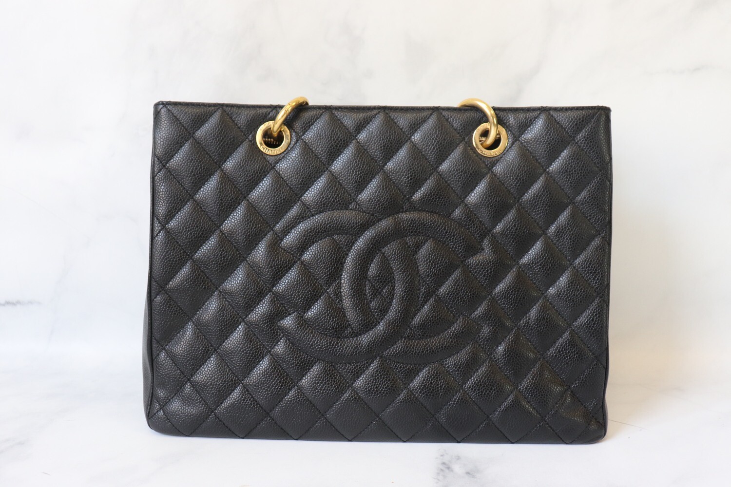 Chanel Grand Shopping Tote (GST), Black Caviar Leather with Gold Hardware, Preowned - No Dustbag