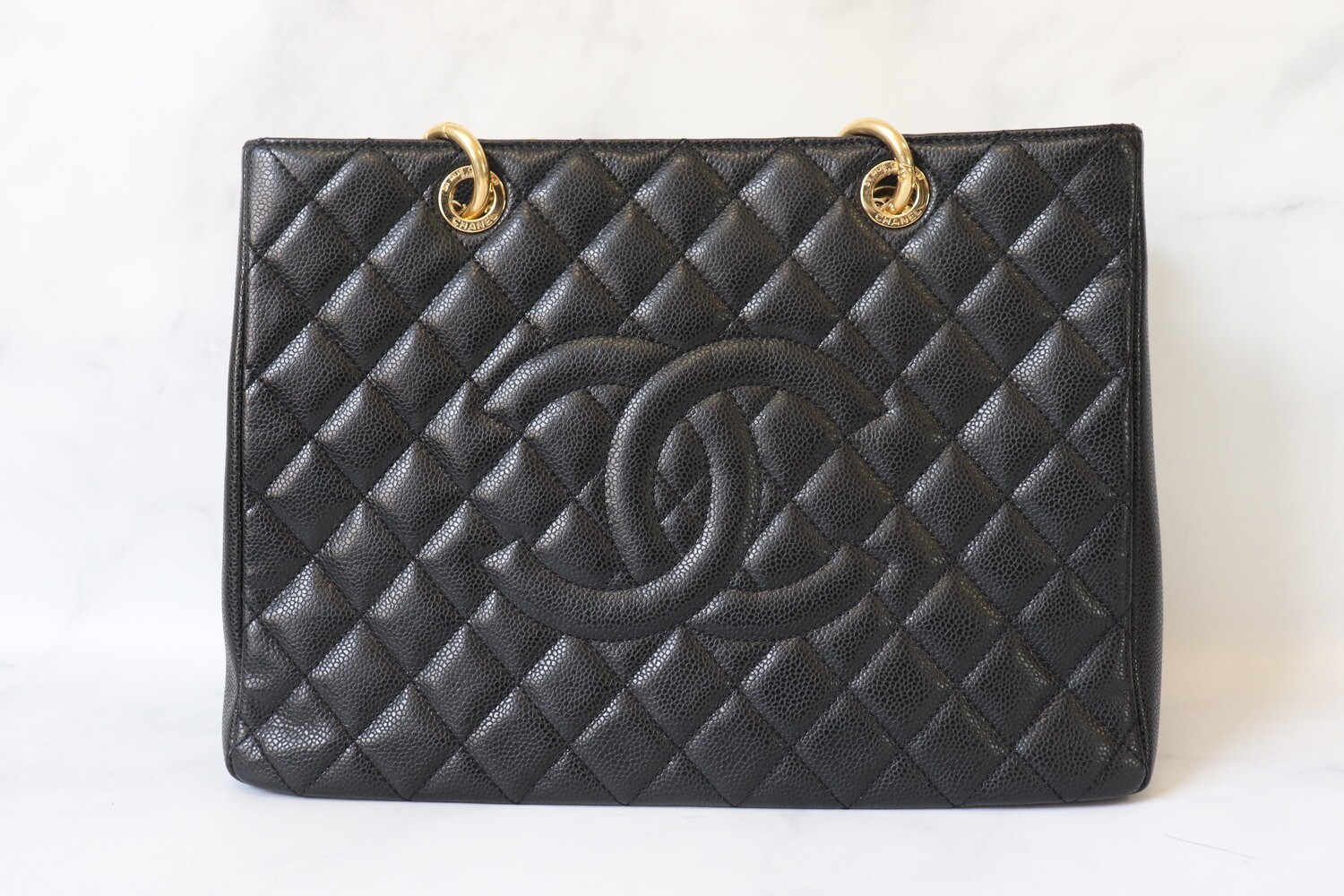 Chanel Grand Shopping Tote (GST), Black Caviar with Gold Hardware, Preowned - No Dustbag
