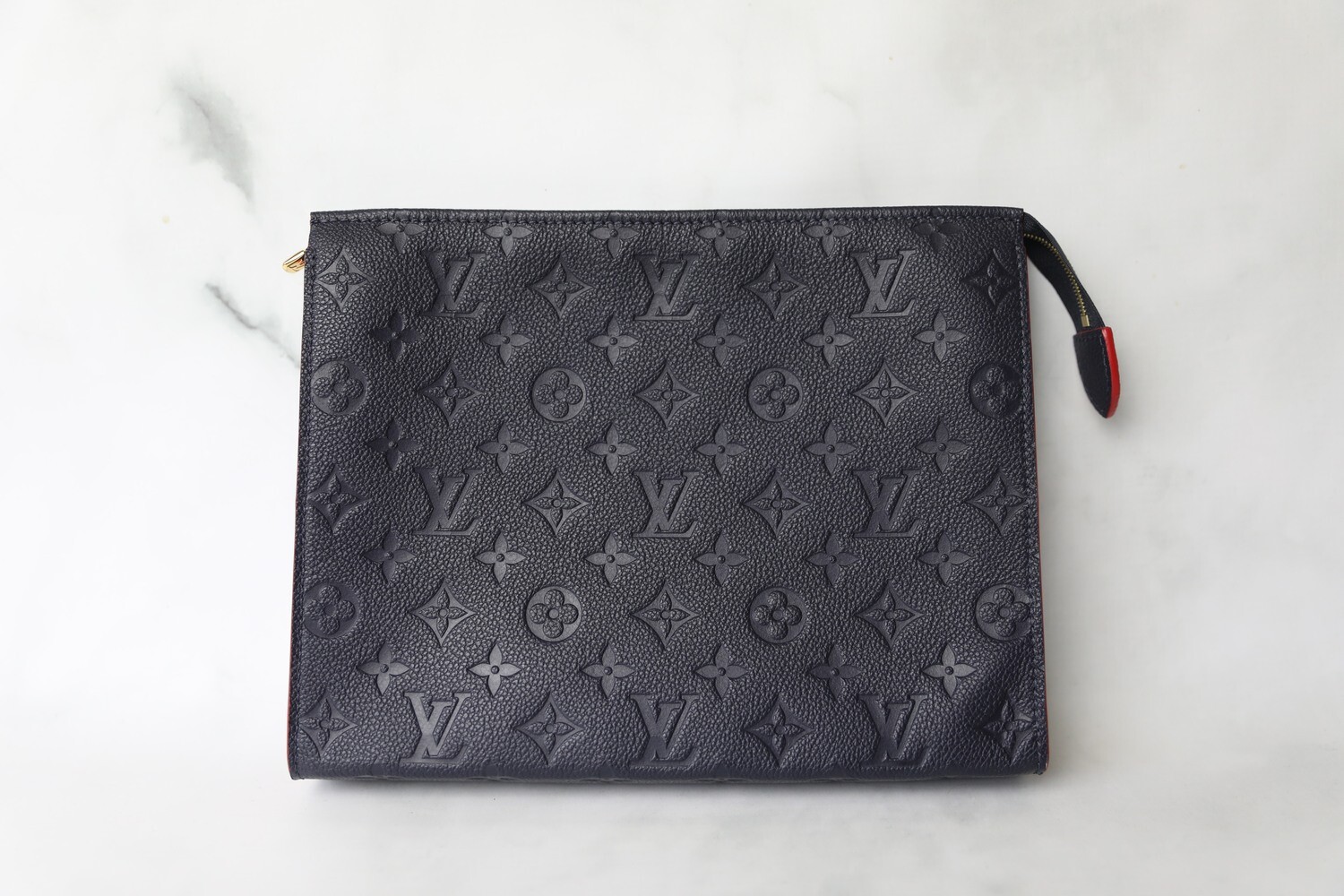 Louis Vuitton Toiletry 26, Navy Empreinte with Red, New in Box WA001