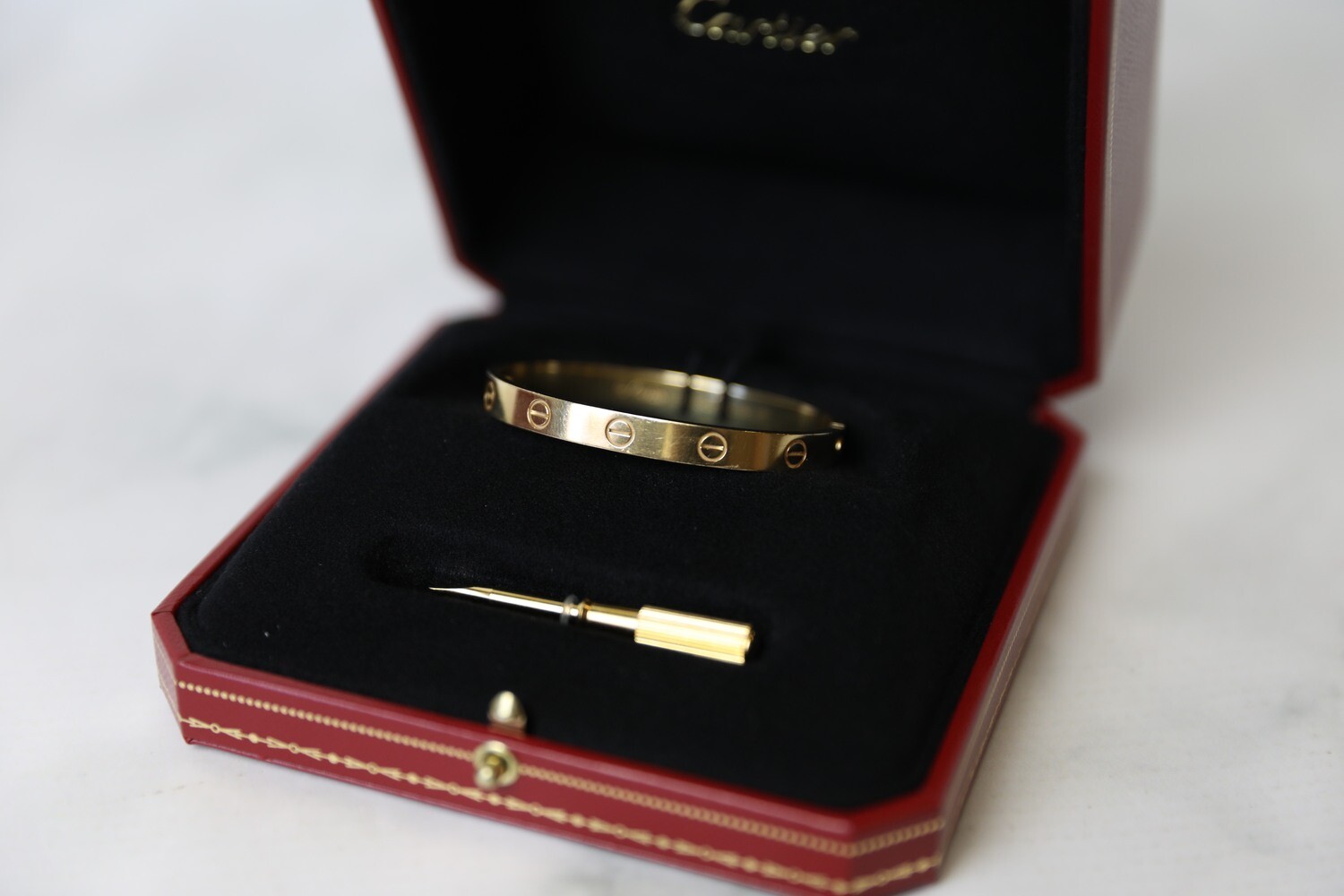Cartier Love Bracelet Yellow Gold Size 16 Preowned In Box Wa001 Julia Rose Boston Shop