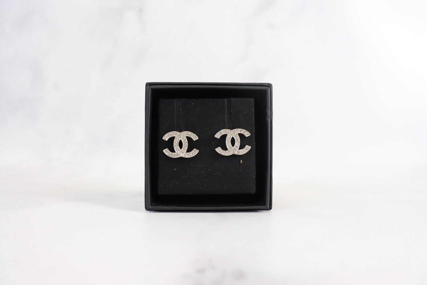 Chanel Earrings Gold with Crystal 21B, New in Box