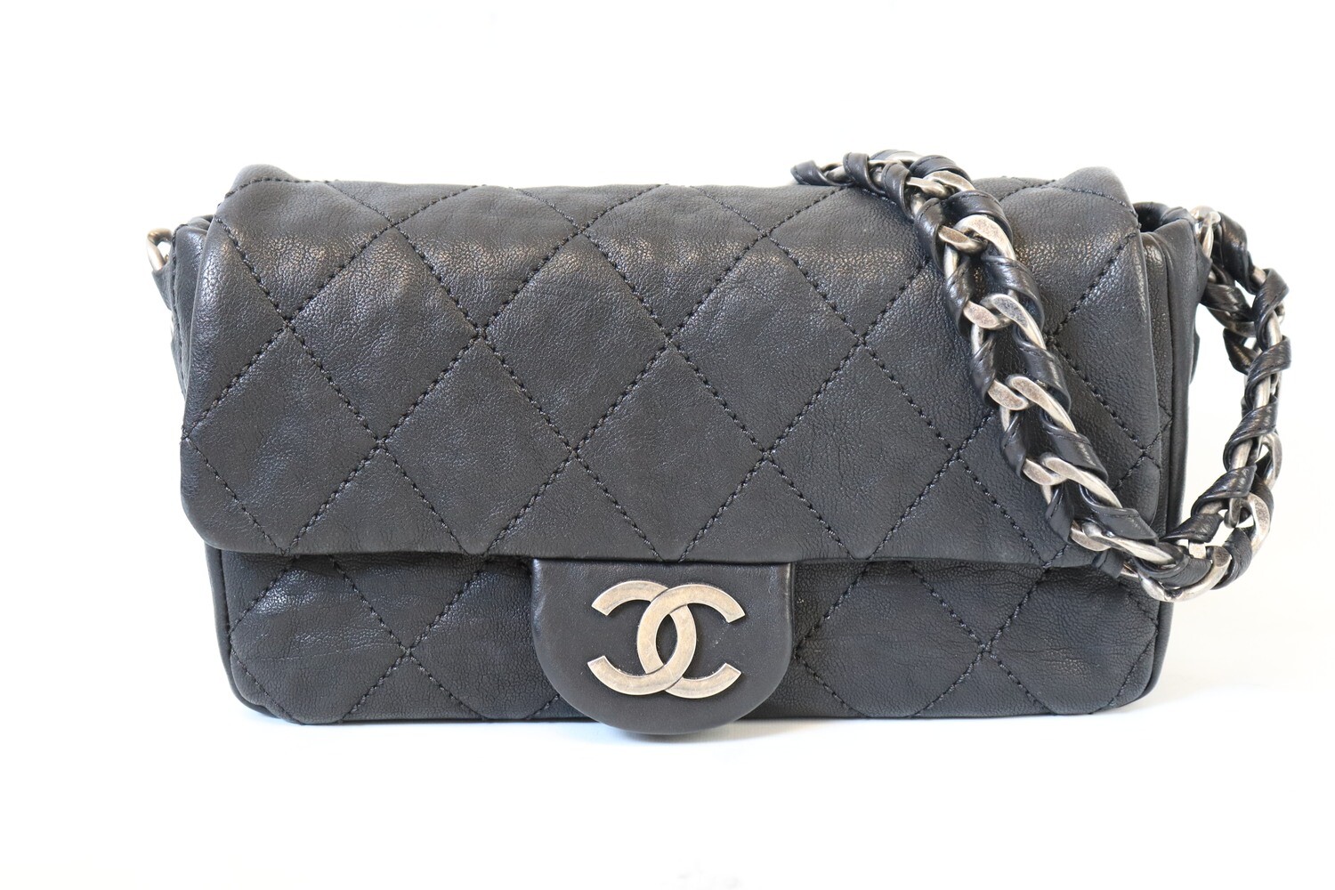 Chanel Shoulder Bag, Black with Ruthenium Hardware, Used Condition, Comes with Dustbag