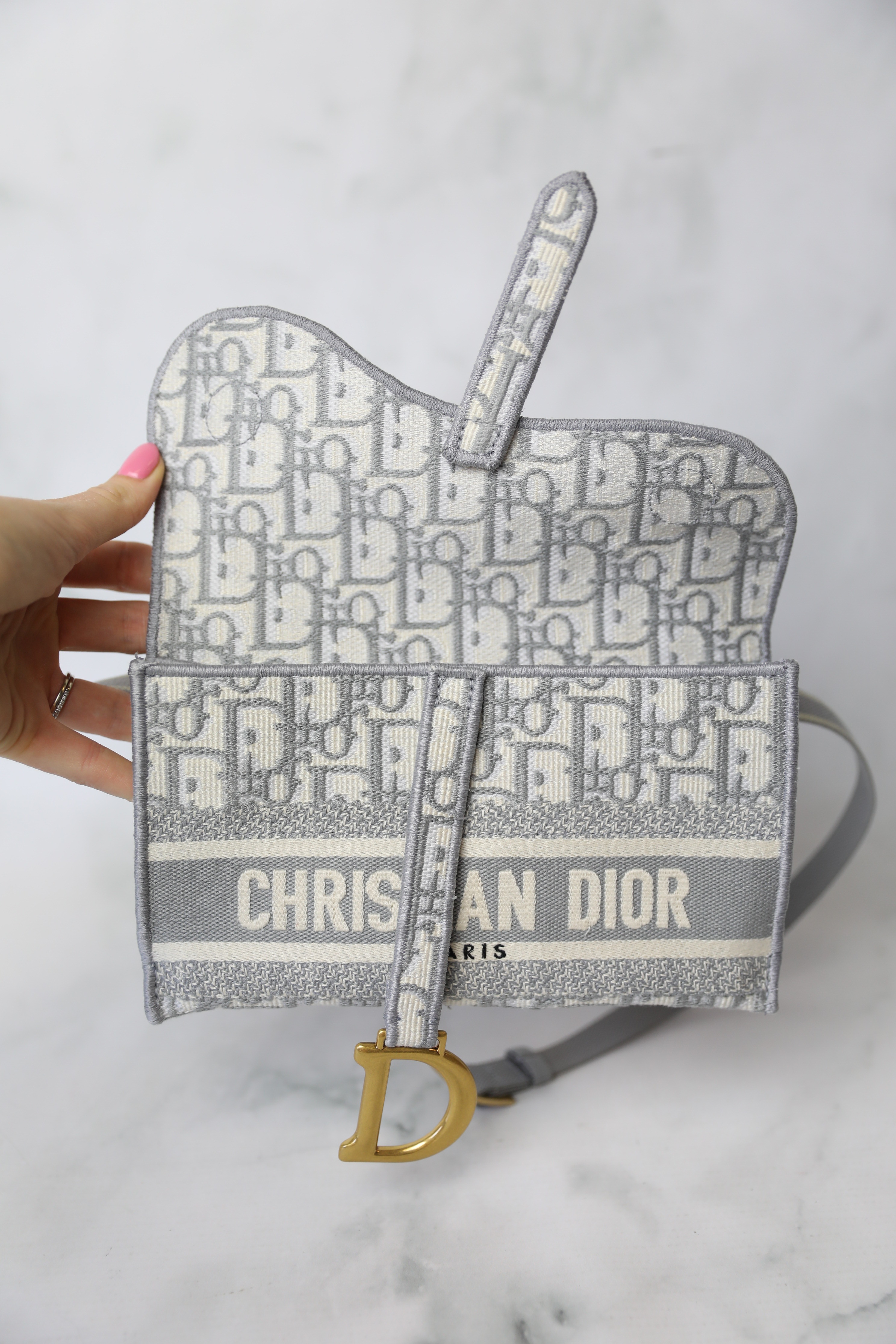 Shop Christian Dior SADDLE POUCH WITH CHAIN (S5907CTZQ_M928) by