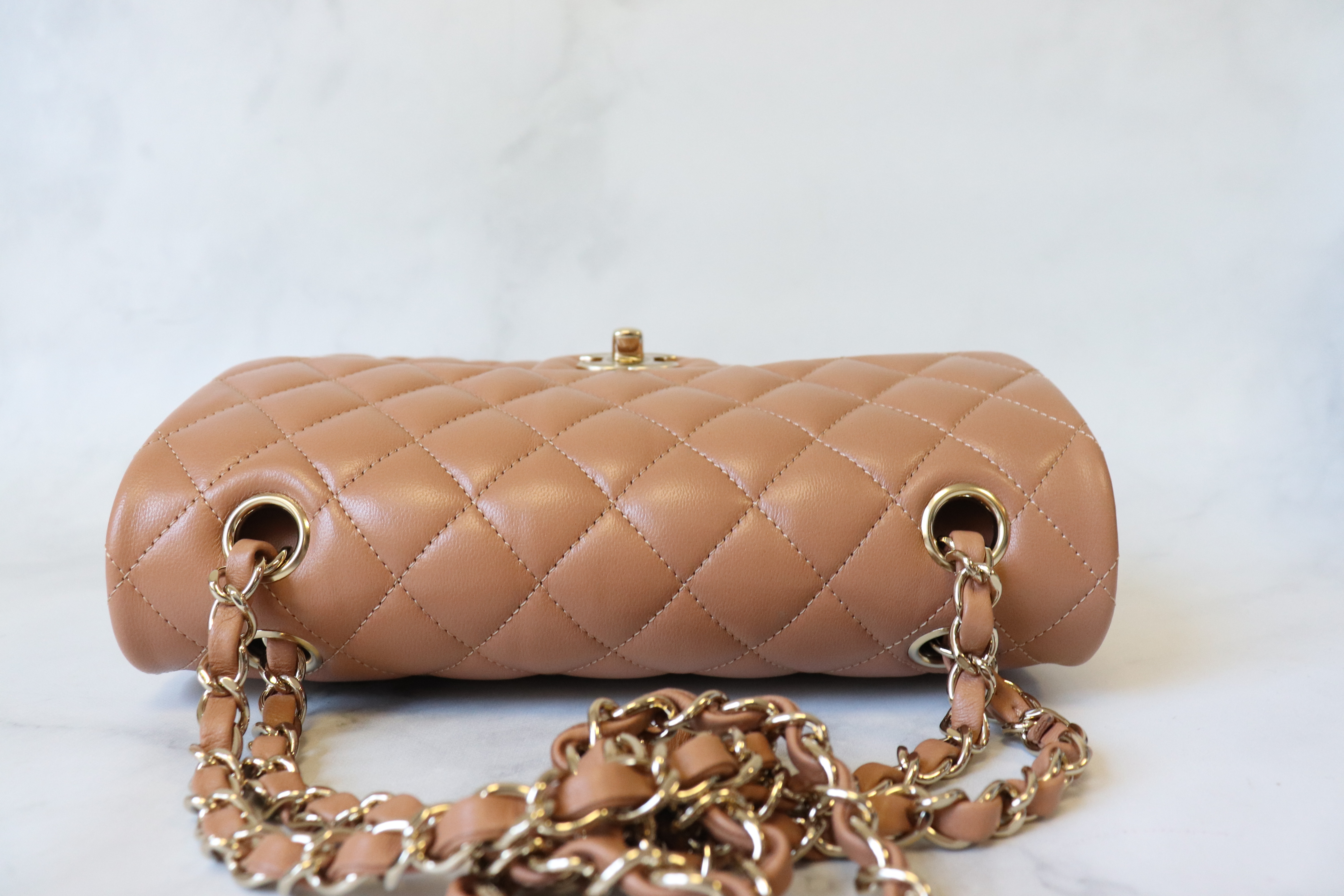Chanel Classic Small Double Flap, 21P Caramel Lambskin Leather