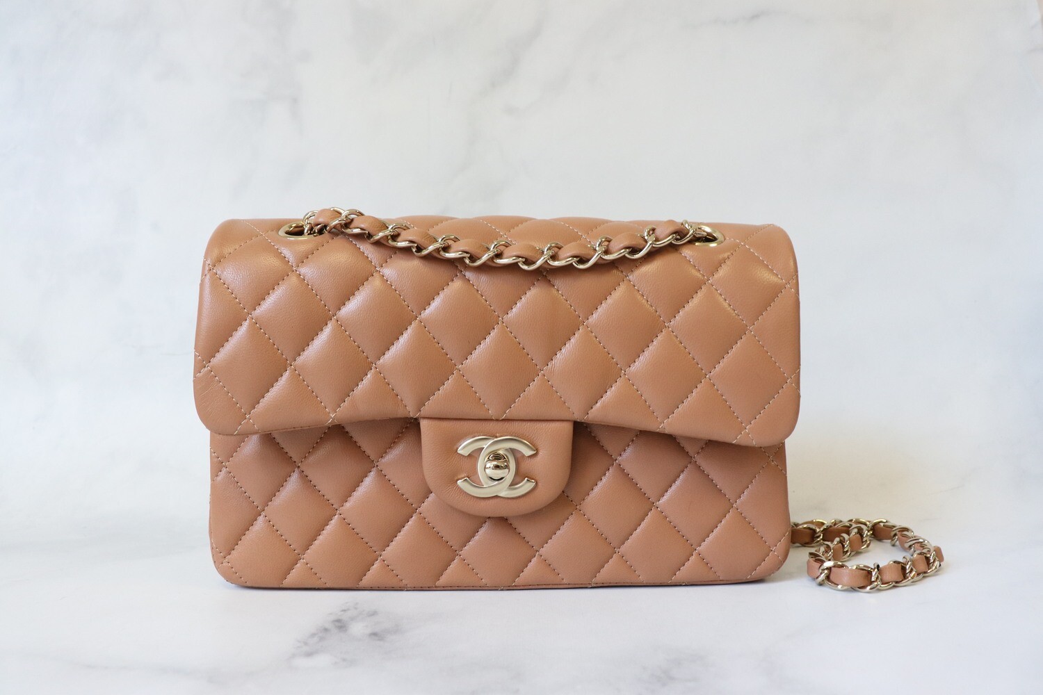 Chanel Classic Small Double Flap, 21P Caramel Lambskin Leather, Gold  Hardware, As New in Box