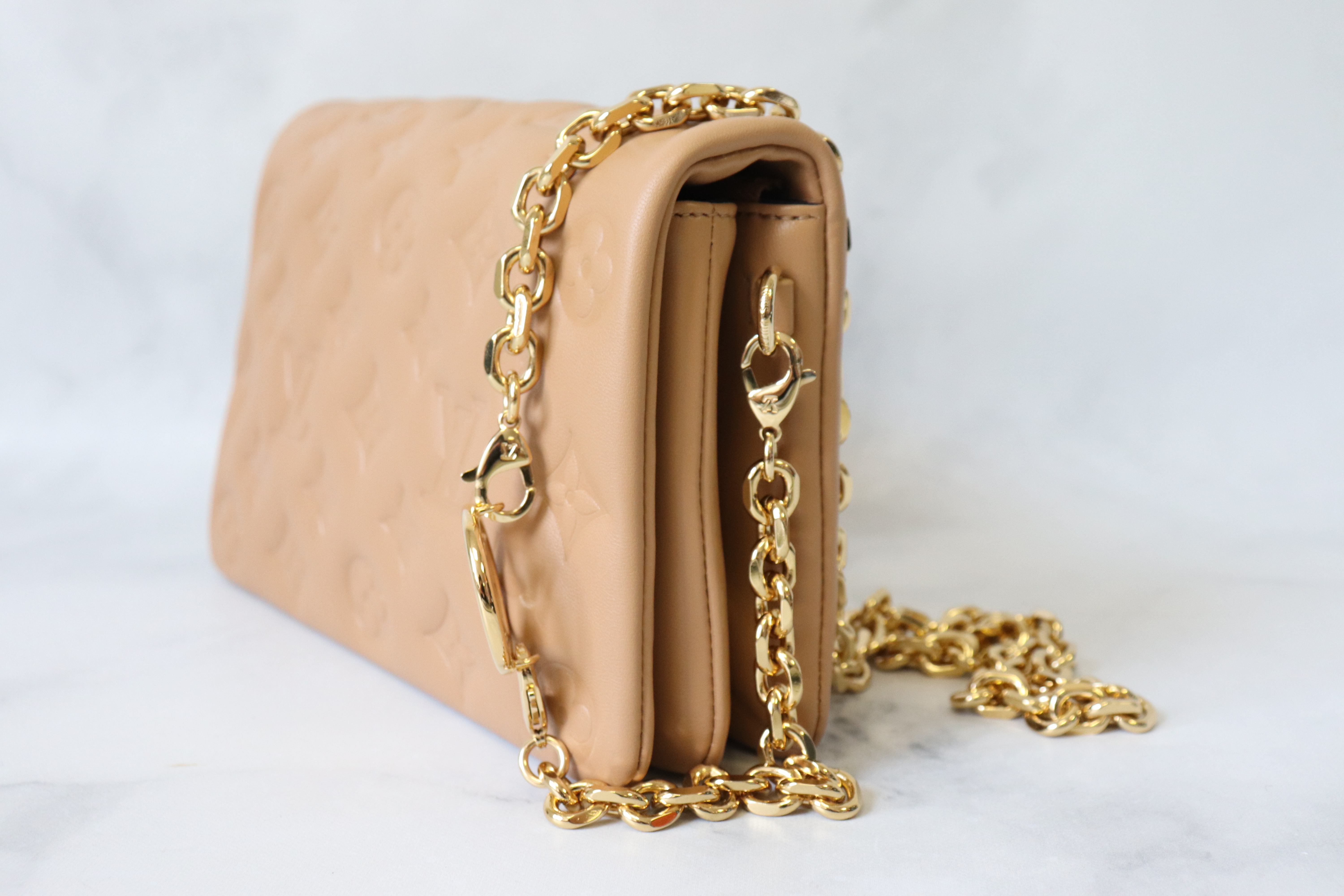 Louis Vuitton Pochette Coussin, Cream Leather with Gold Hardware, New in  Box CMA001 - Julia Rose Boston