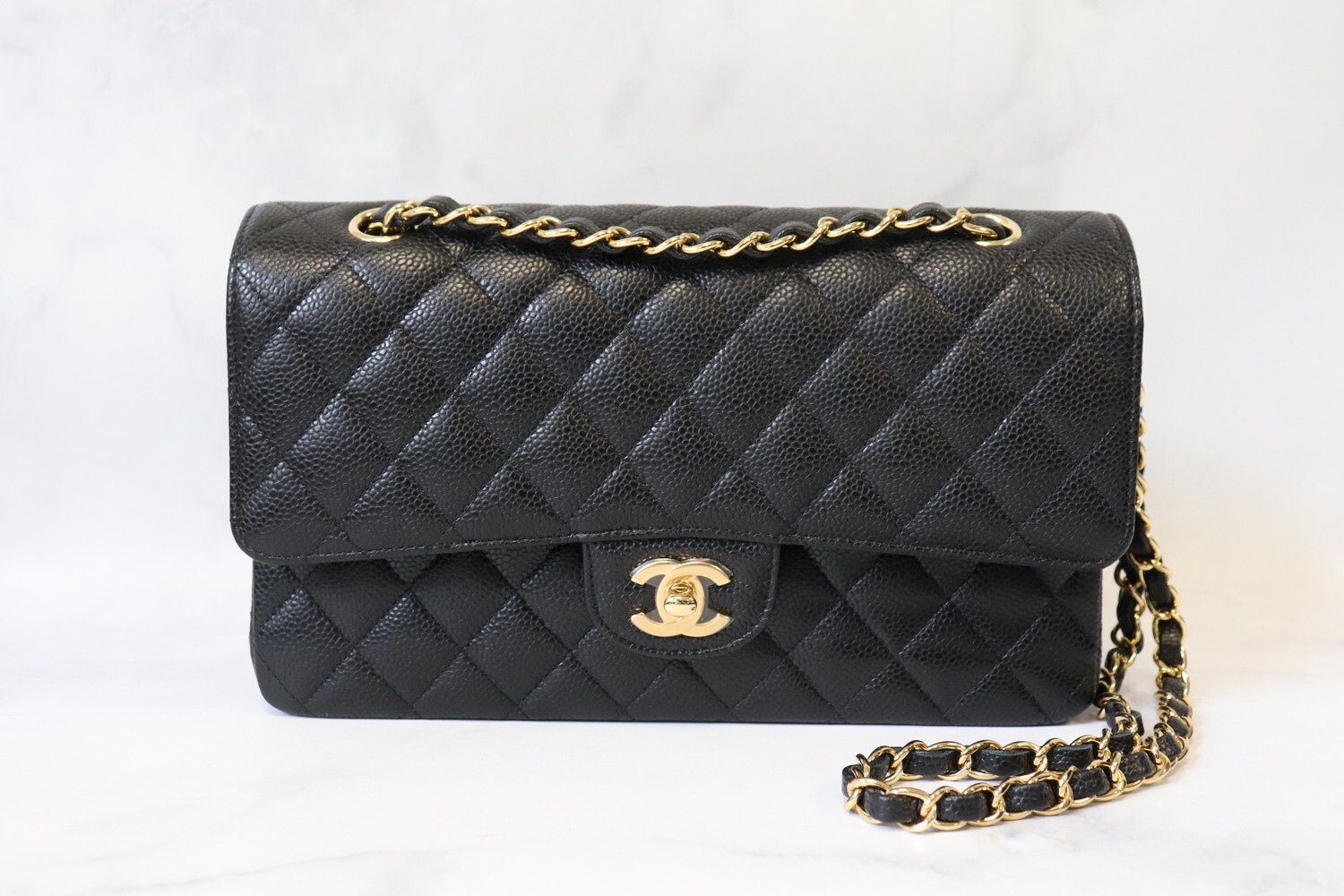 Chanel Medium Classic Flap, Black with Gold Hardware, New in Box