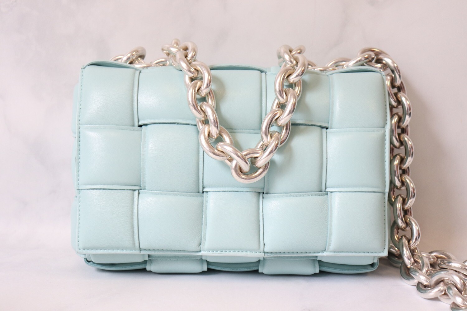 Bottega Light Blue Chain Cassette, Preowned - No Dustbag