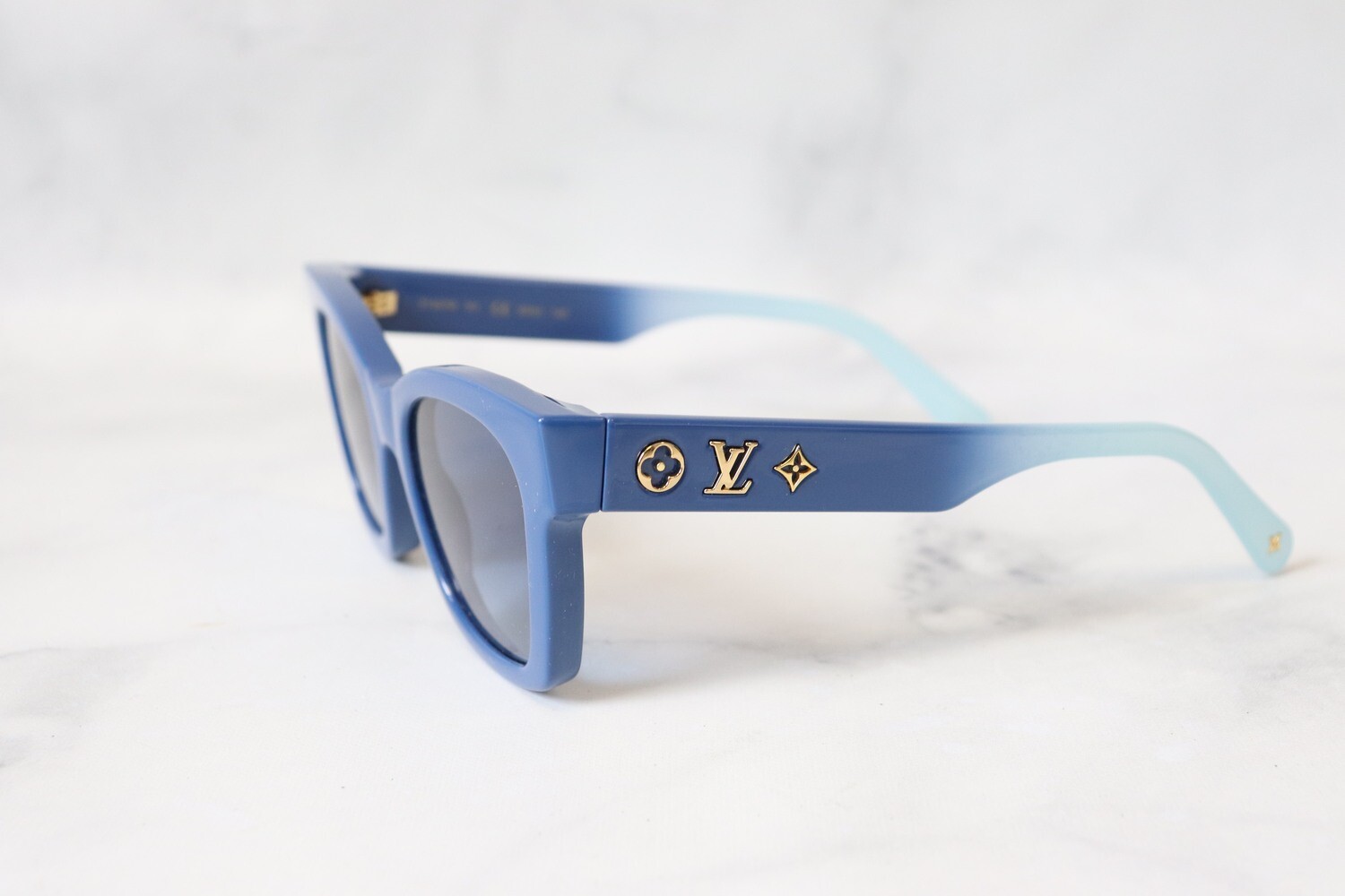 Authentic LOUIS VUITTON Empty Sunglasses Navy Blue Case,Box