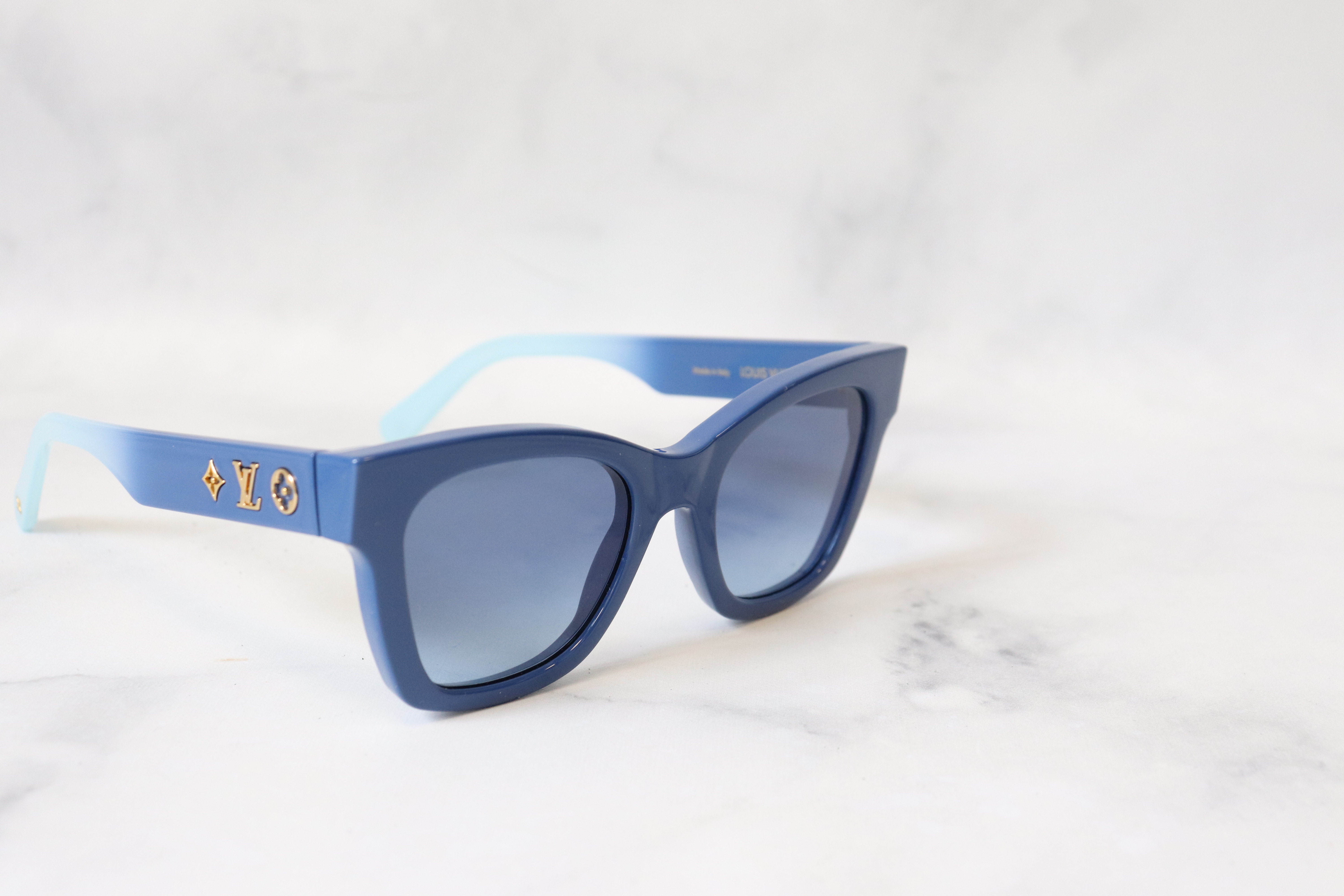 LOUIS VUITTON Acetate Gradient Blanca Sunglasses Z1465W Blue 1226375