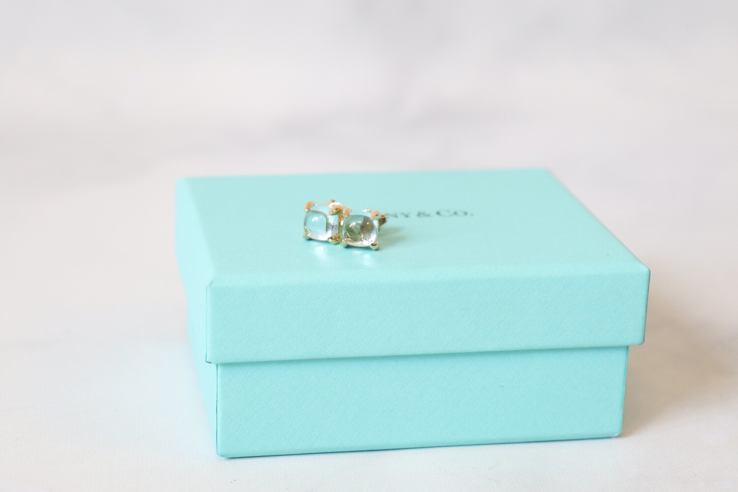 Tiffany Paloma&#39;s Sugar Stacks Earrings in 18k Gold with Blue Topaz, Preowned in Box