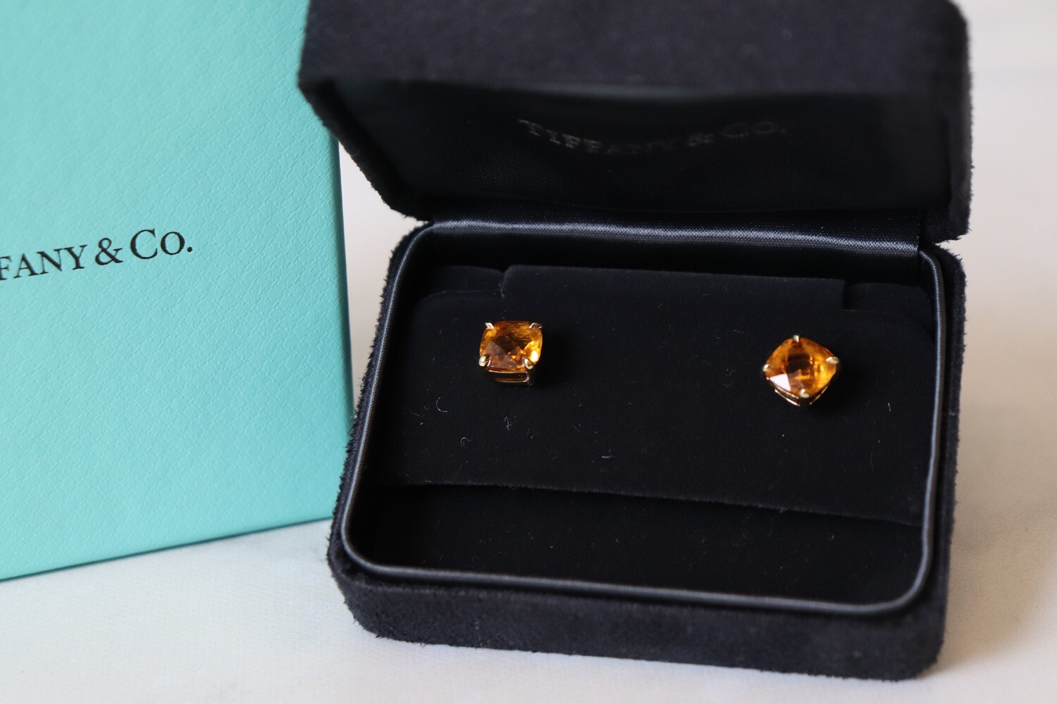 Tiffany Sparklers Citrine Earrings in 18k Gold, Preowned in Box