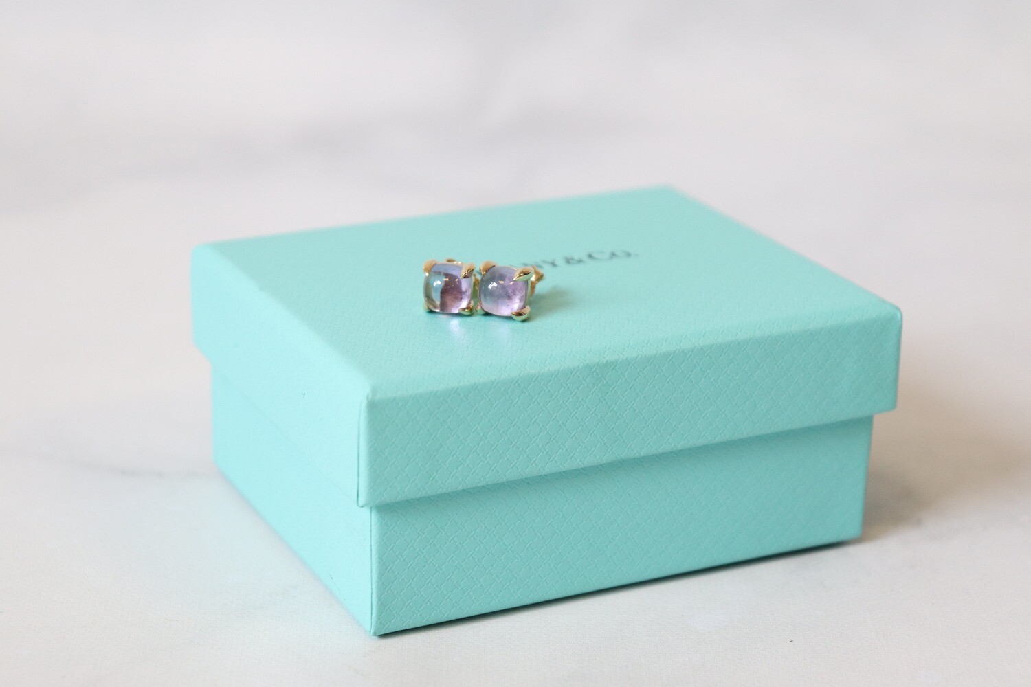 Tiffany Paloma&#39;s Sugar Stacks Earrings in 18k Gold with Amethysts, Preowned in Box