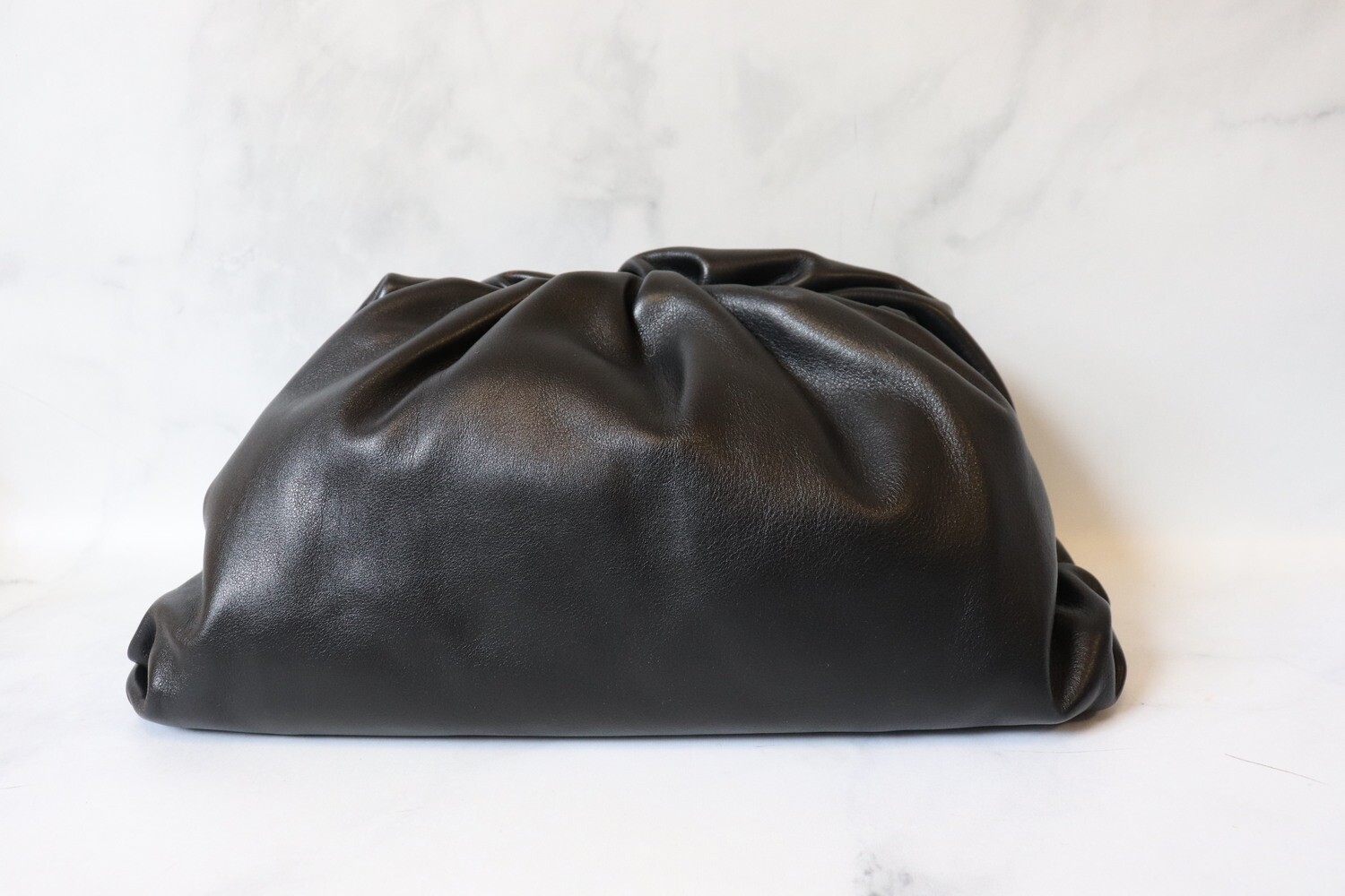 Bottega Pouch Black Smooth Leather, New in Dustbag