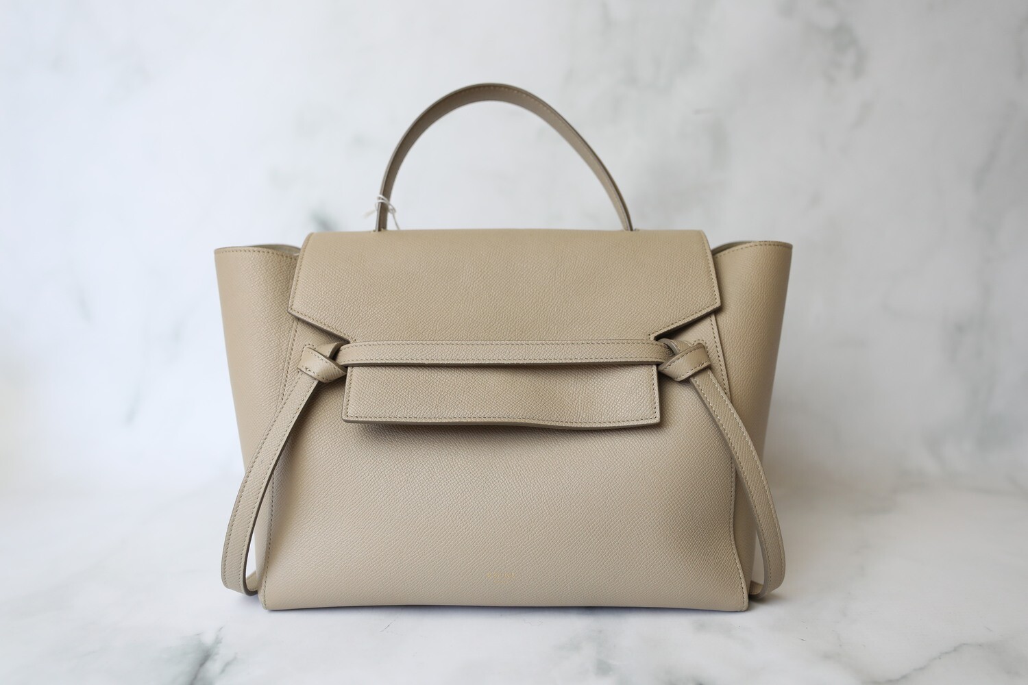 Celine Belt Bag Mini, Taupe with Gold Hardware, Preowned in Dustbag WA001