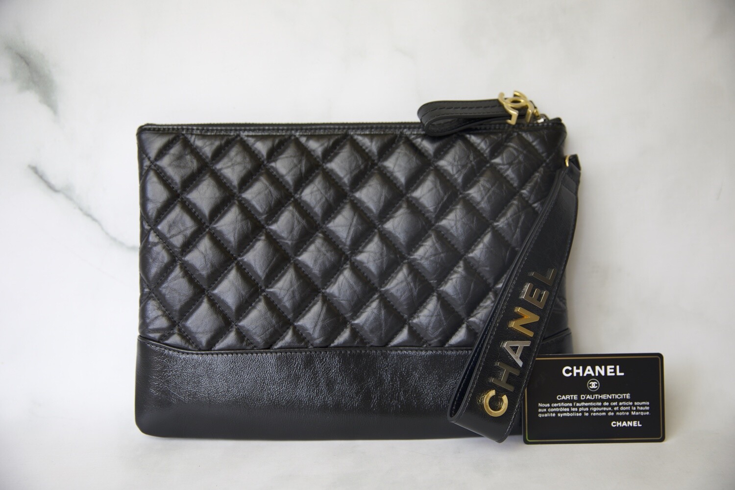 Chanel Gabrielle O Case Wristlet Pouch, Black, New in Box WA001