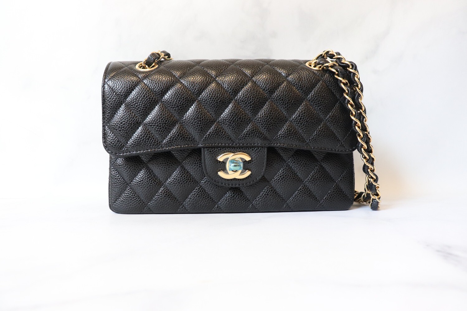 Chanel Classic Small Double Flap, Black Caviar Leather, Gold Hardware, New in Box