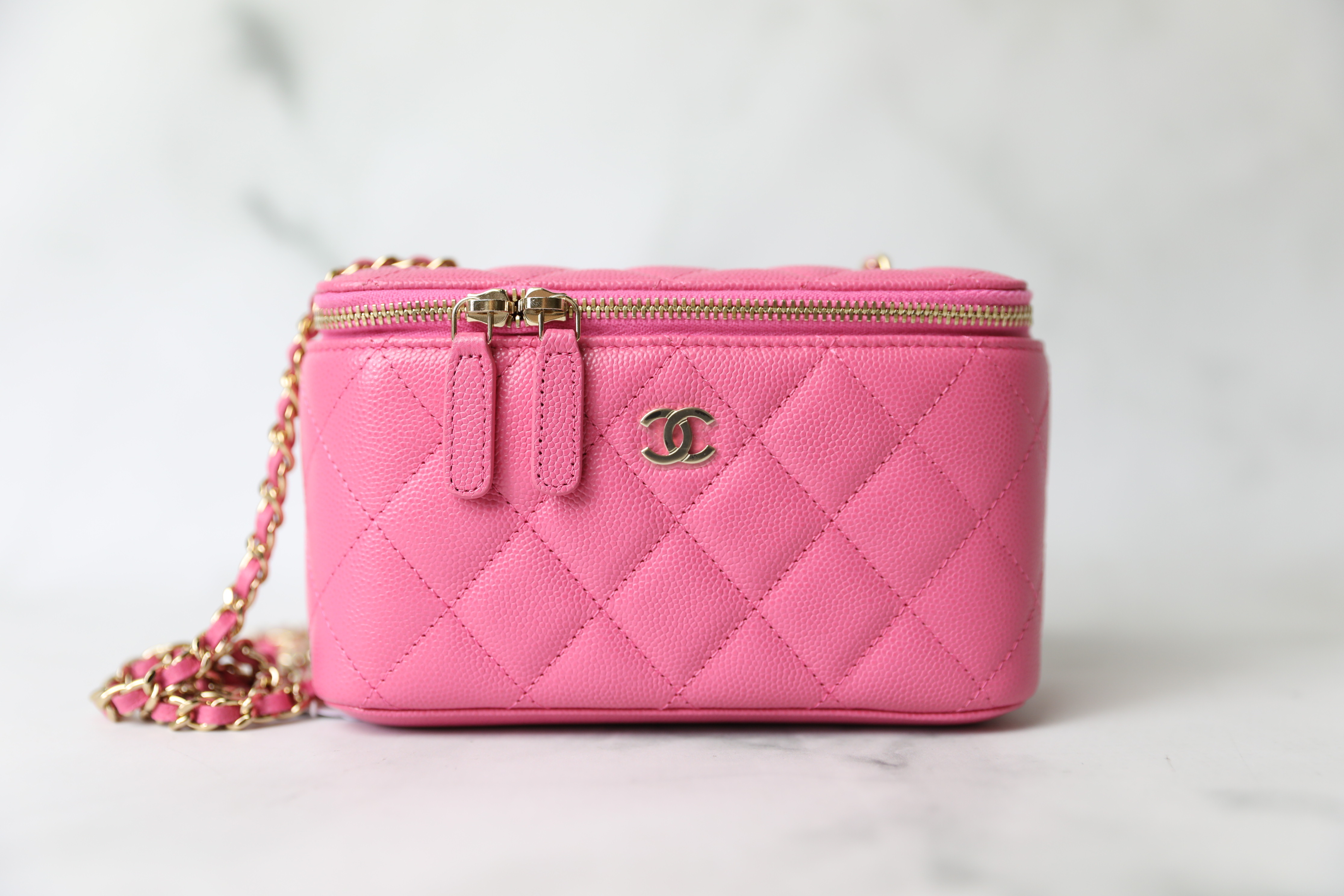 Chanel Small Vanity on Chain, Pink Caviar with Gold Hardware, New in  Dustbag WA001