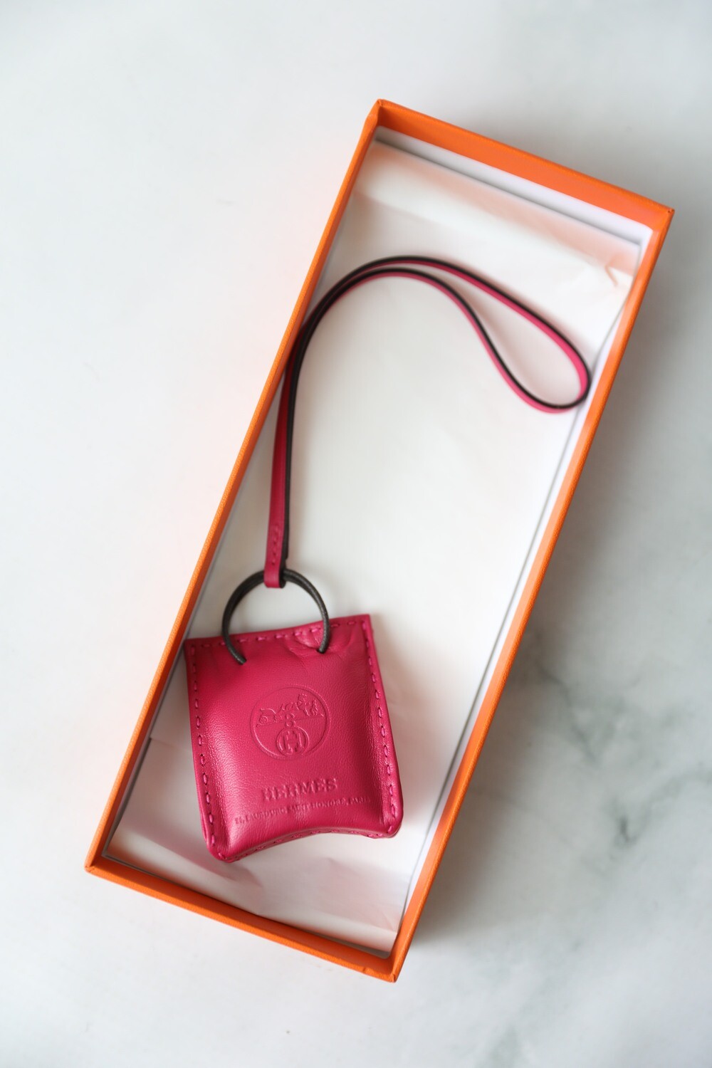 Hermes Bag Charm Pink, New in Box WA001