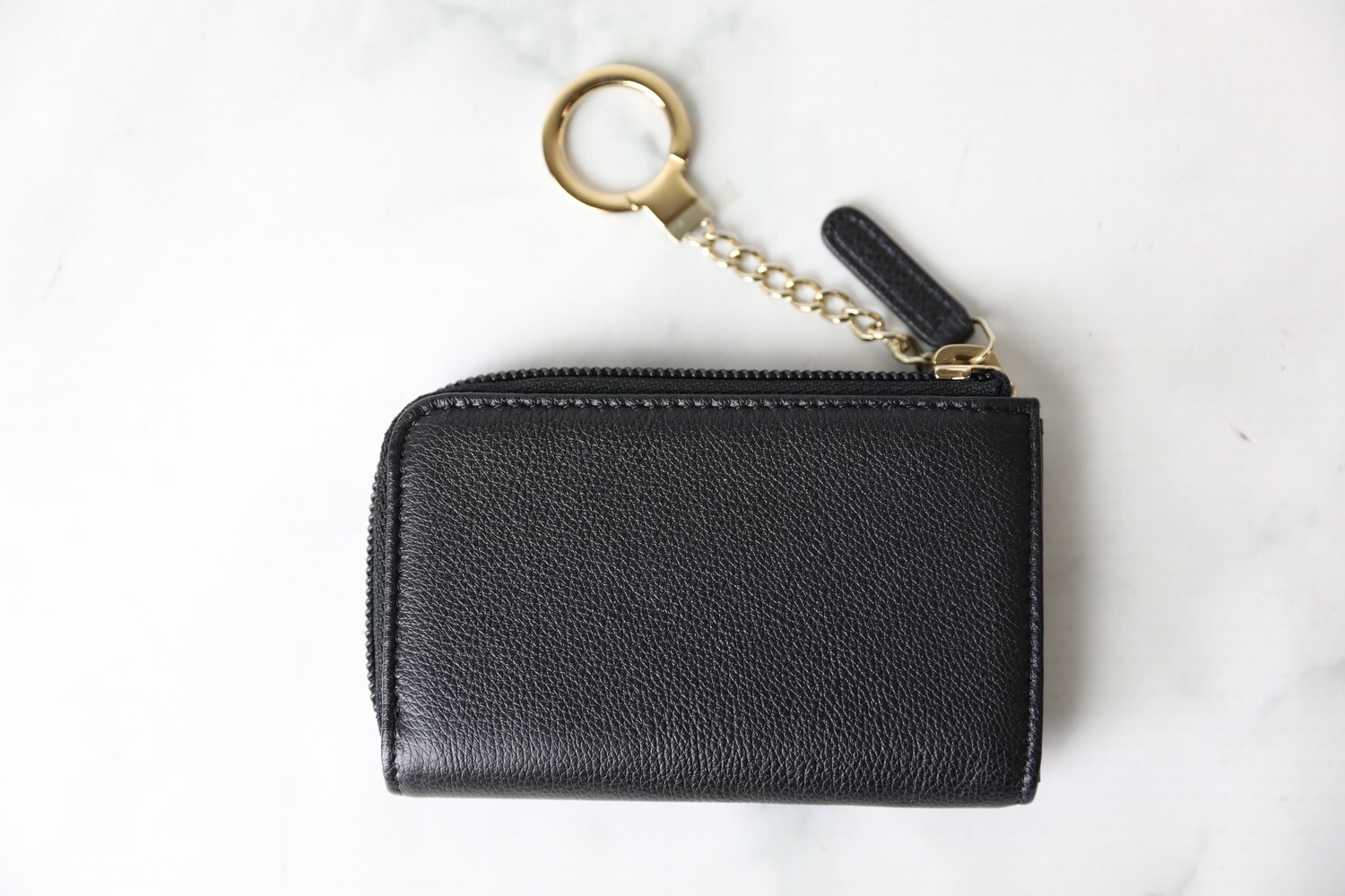 希少ソーブラック♪ CHANEL ジップポーチ ユニセックス Chanel Zip Key Pouch, Black, Preowned in Box WA001