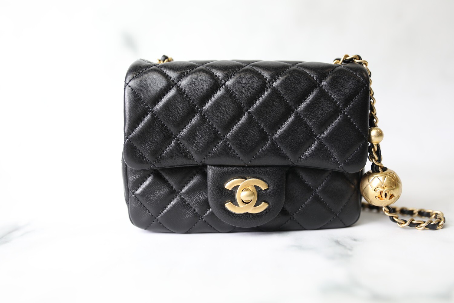 Chanel Pearl Crush Square Mini, Black Lambskin with Matte Gold Hardware,  New in Box WA001 - Julia Rose Boston