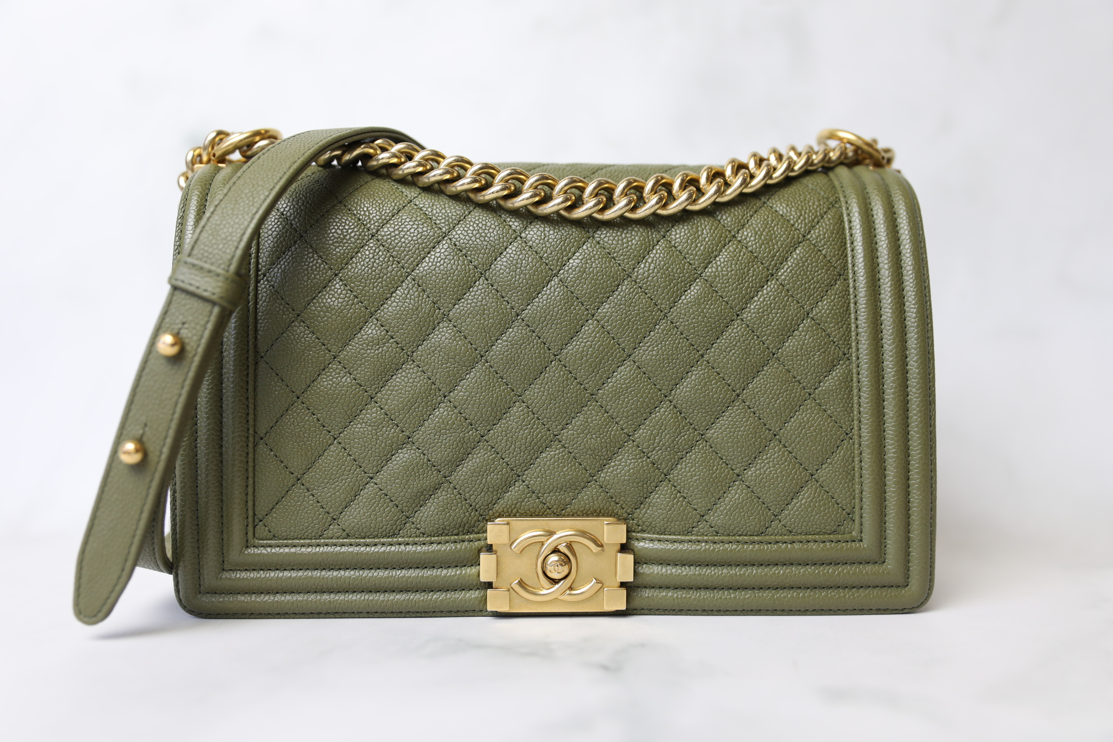 chanel wallet large green