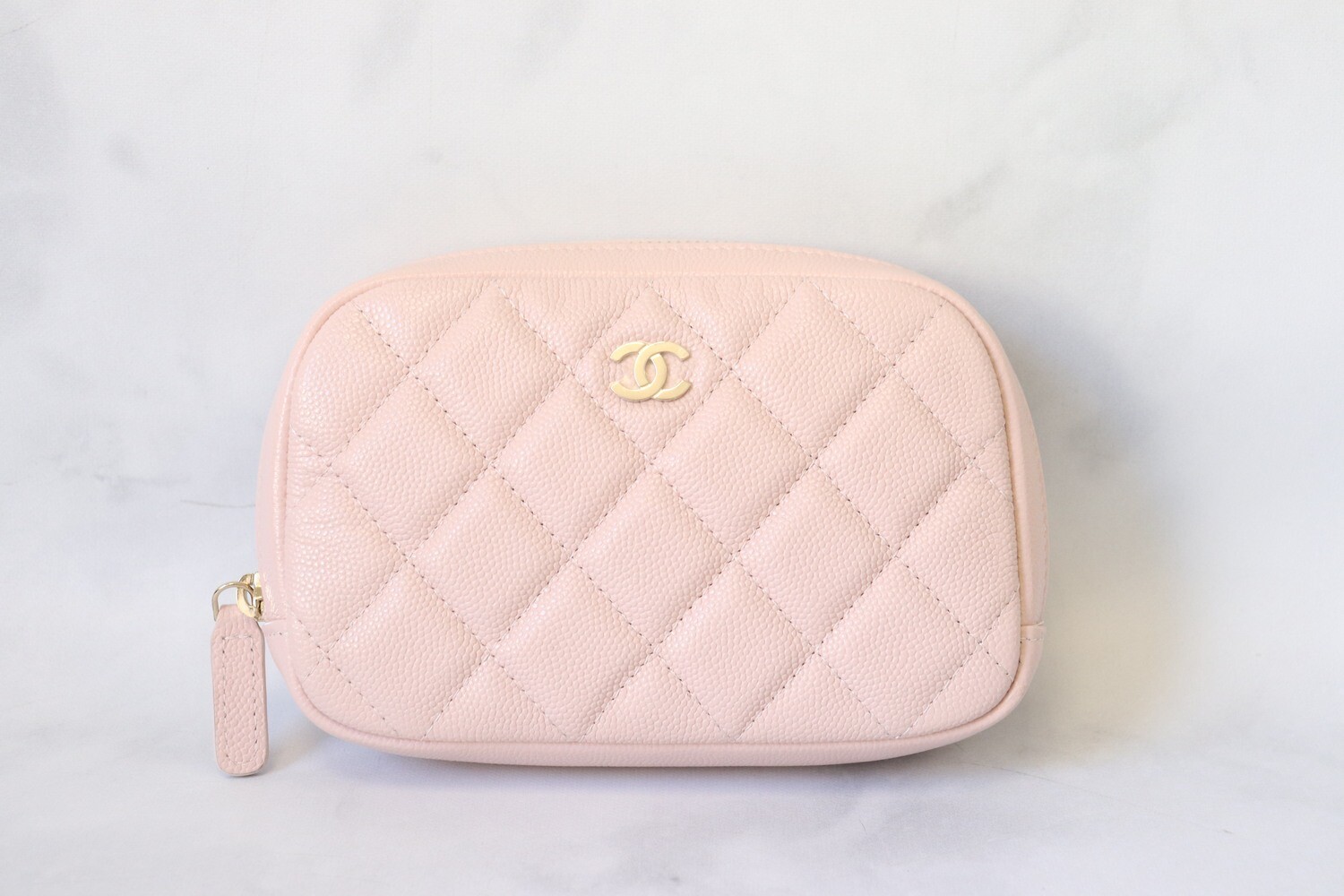 Chanel Small Curvy Cosmetic Case, Pink Caviar, New in Box MA001