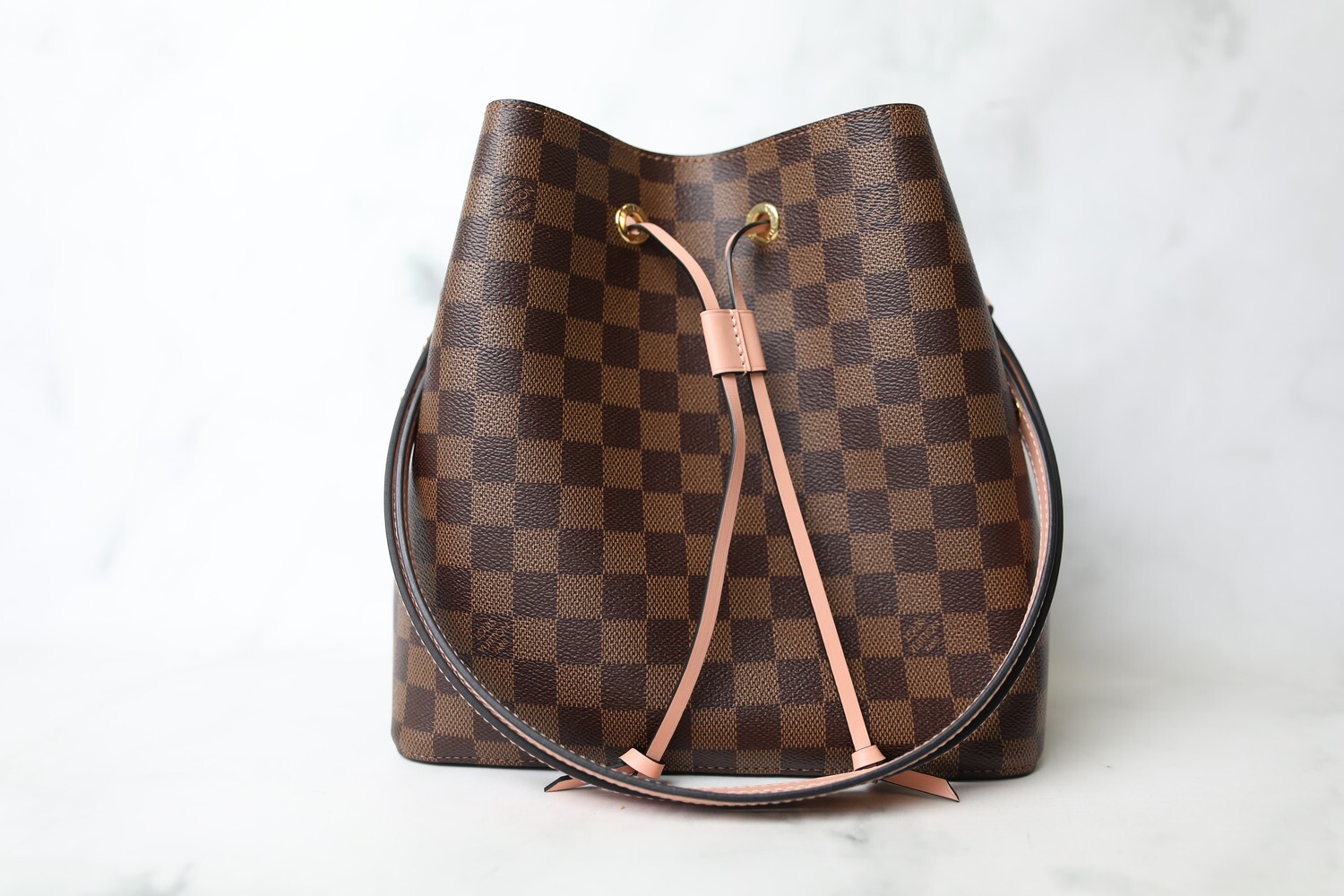 Louis Vuitton NeoNoe MM, Damier Ebene with Pink, As New in Box