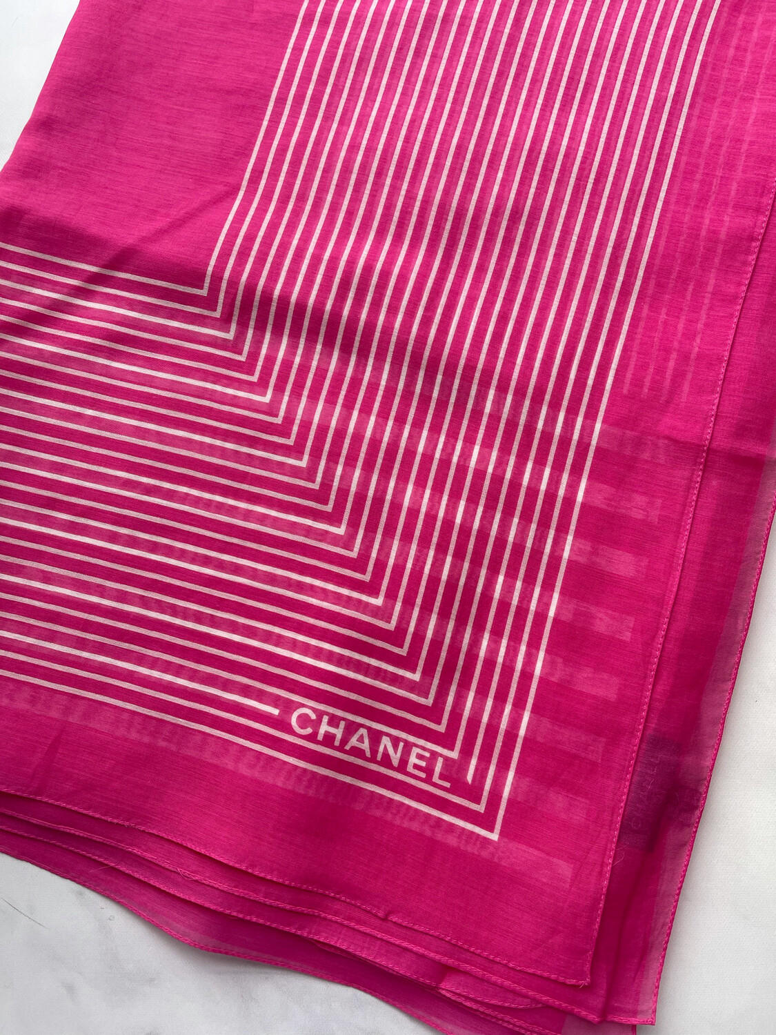 Chanel Scarf Lightweight Silk And Cotton, Pink, New - No Box