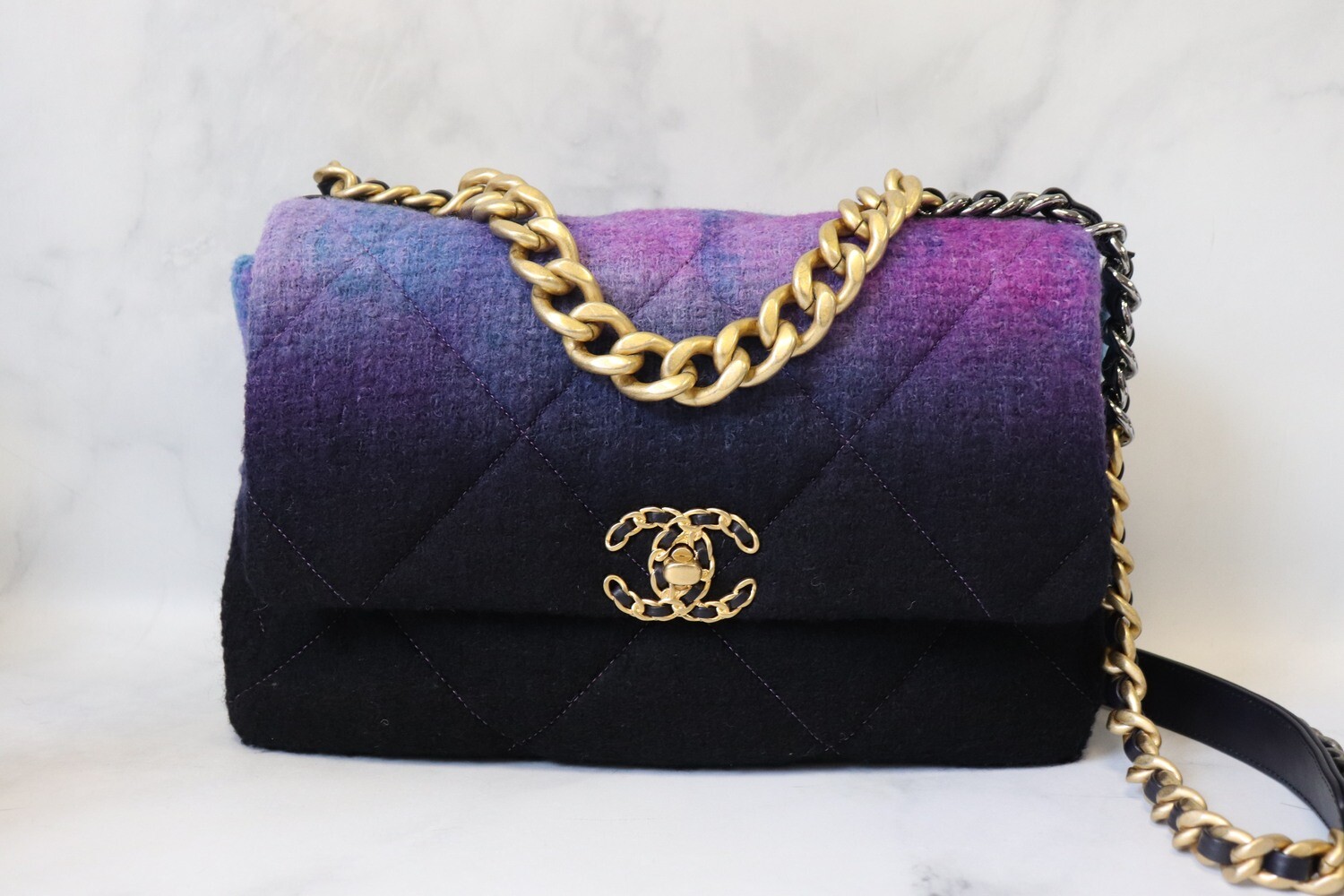 Chanel 19 Tweed Large, Purple, New in Box - Julia Rose Boston