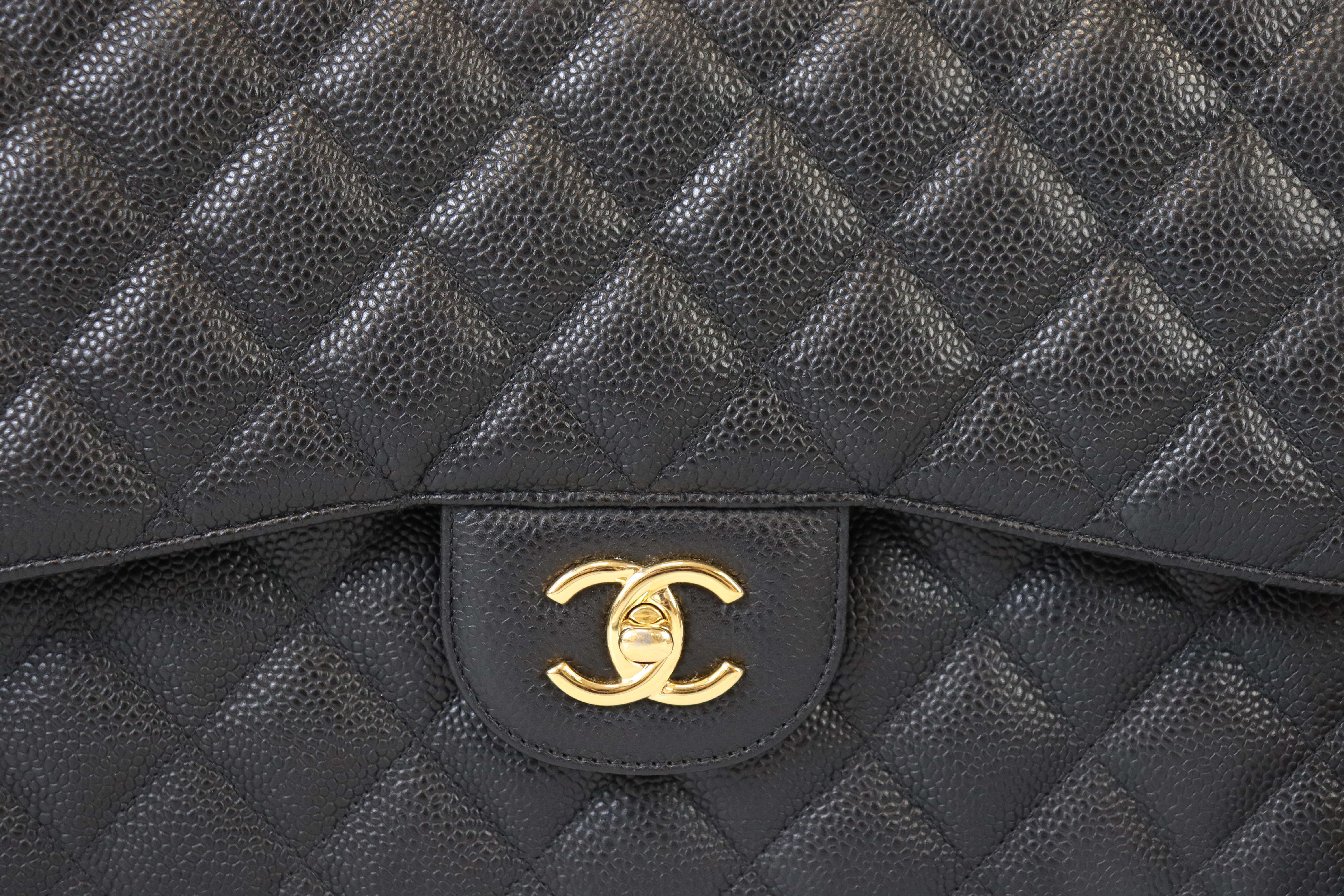 BOSTON Chanel Classic Jumbo Double Flap Black Caviar Leather, Gold  Hardware, Preowned In Box MA001 - Julia Rose Boston